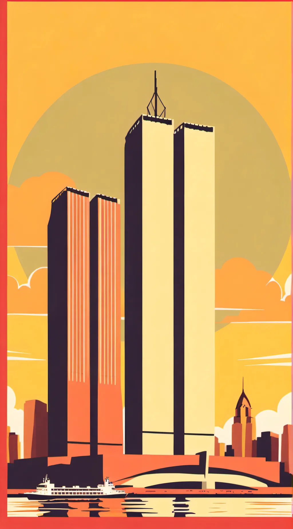 ai character: Twin towers background