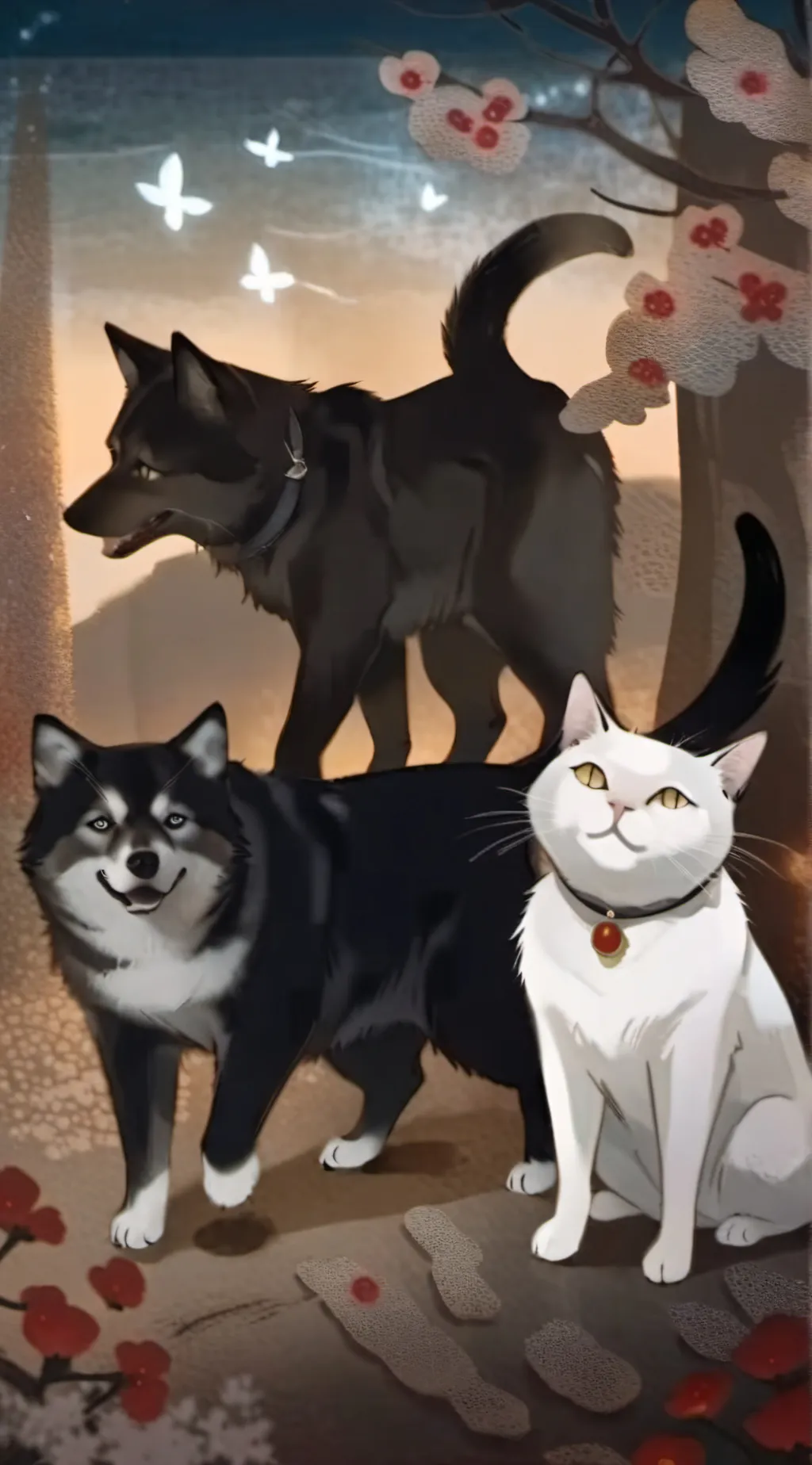 ai character: the dog happy  background