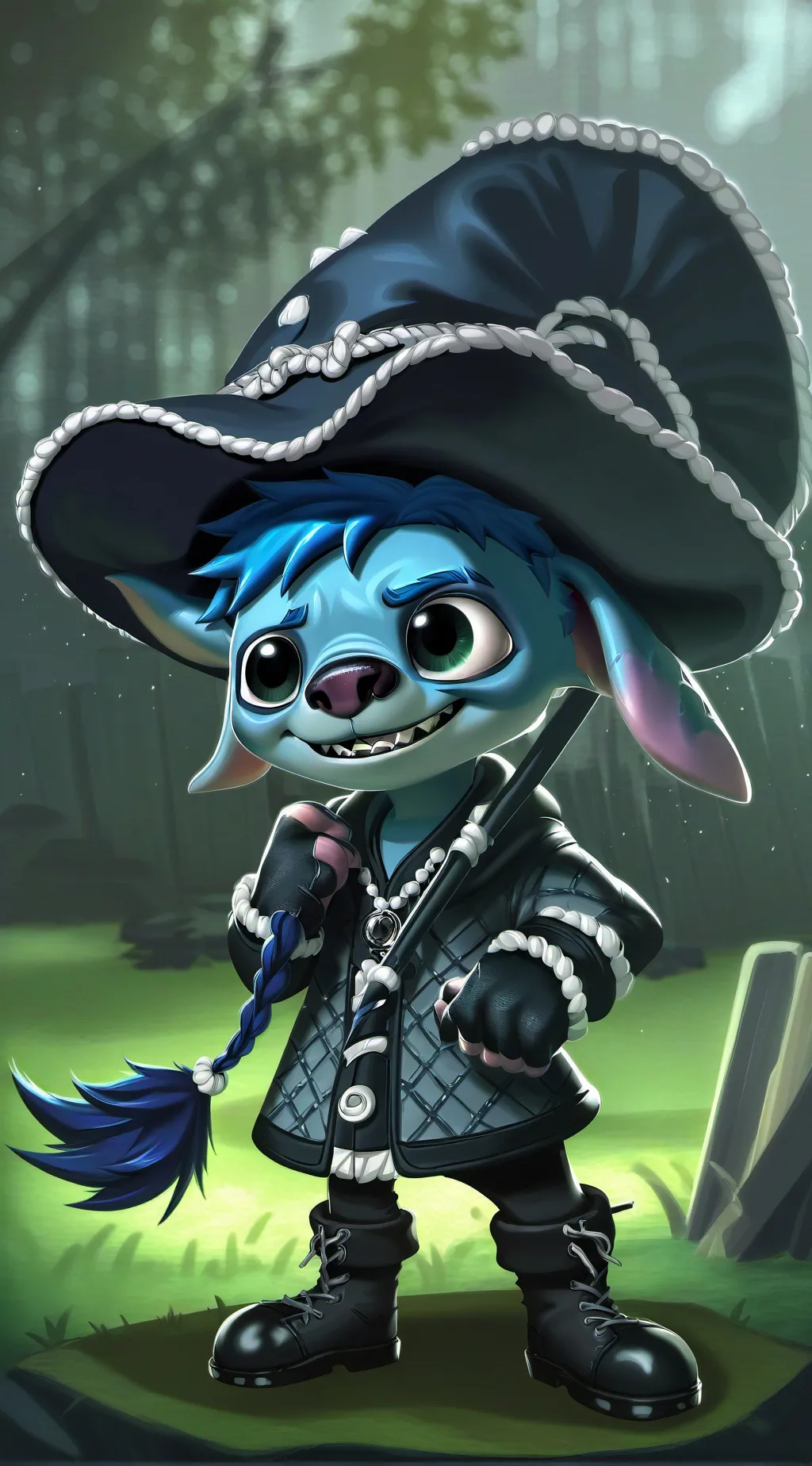 ai character: stitch background