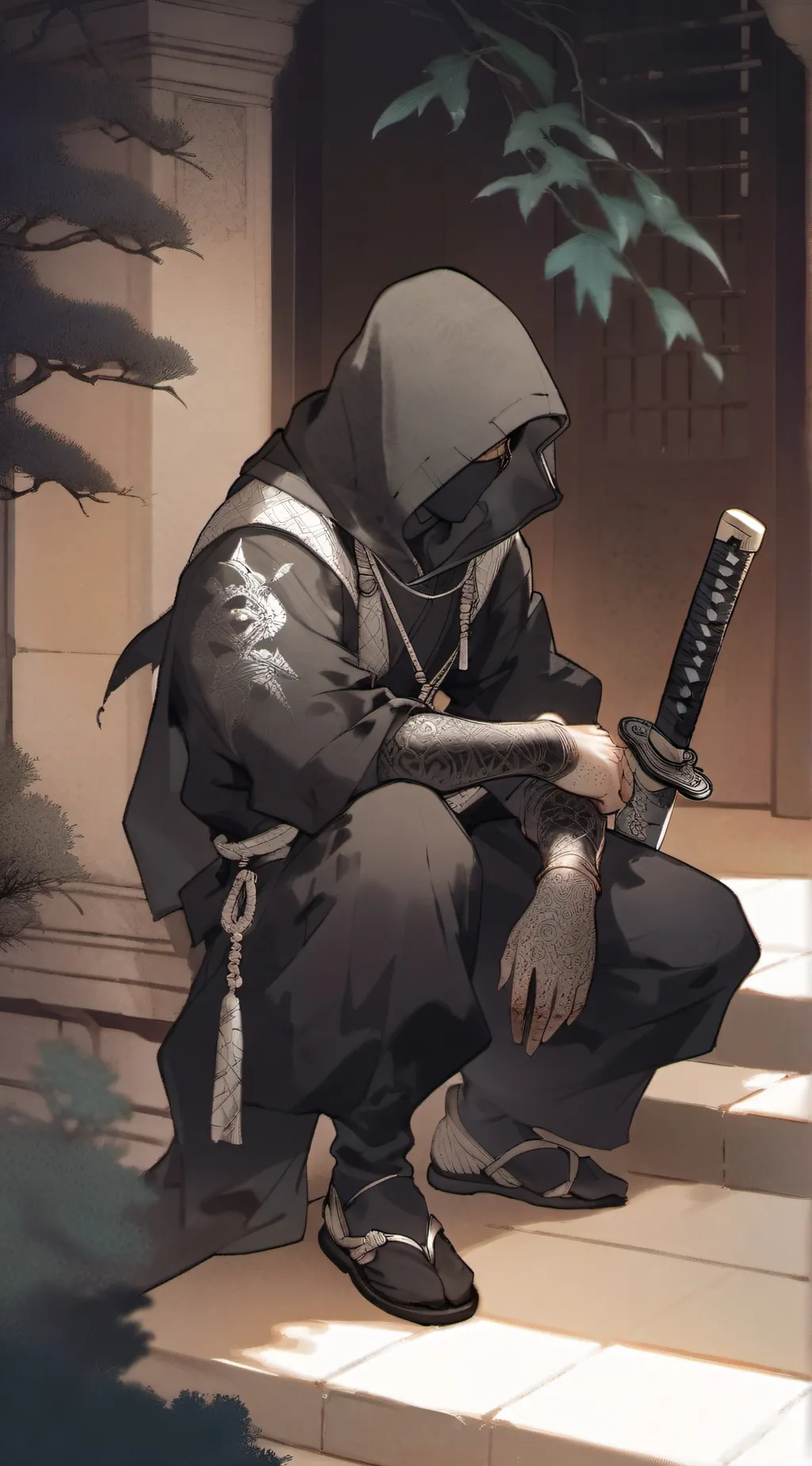 ai character: Assassin ninja background