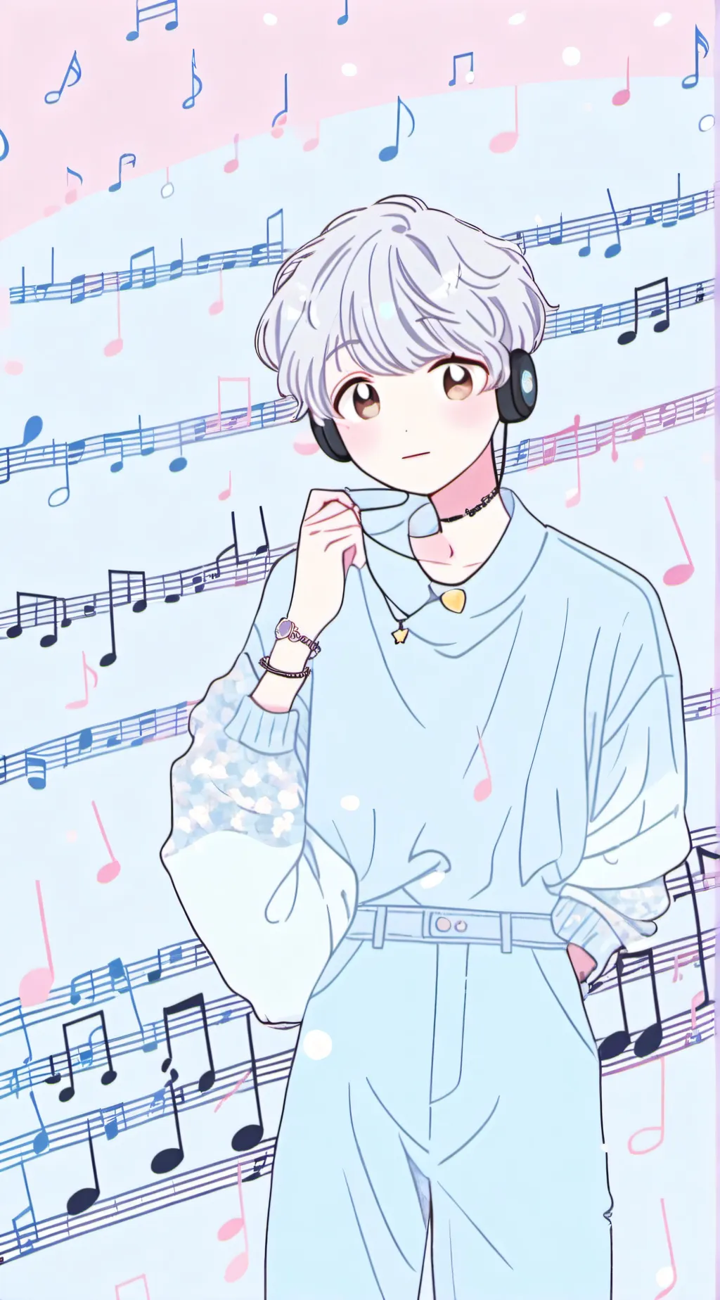 ai character: WIMPY KID MUSICAL background