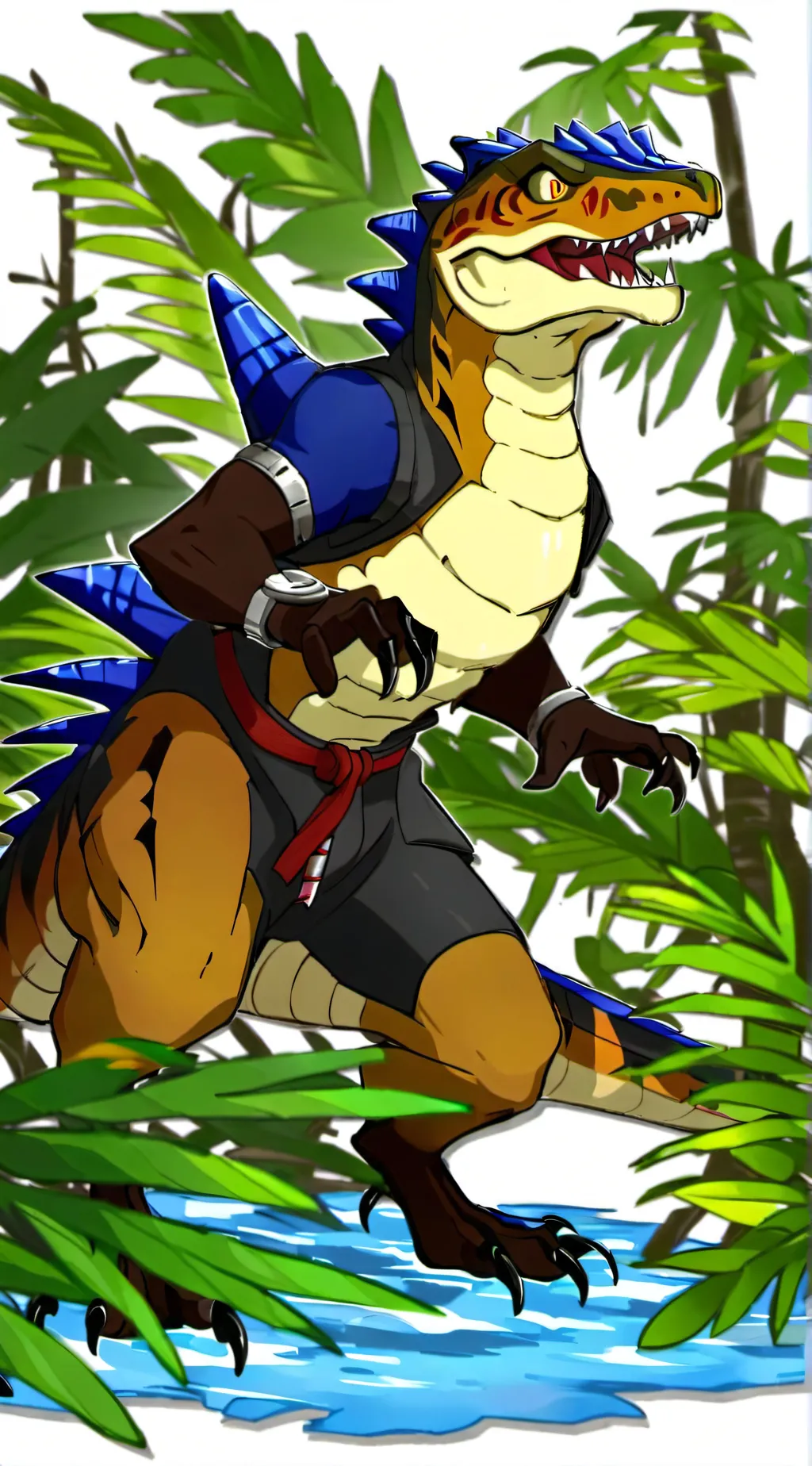 ai character: Derek Dilophosaur background