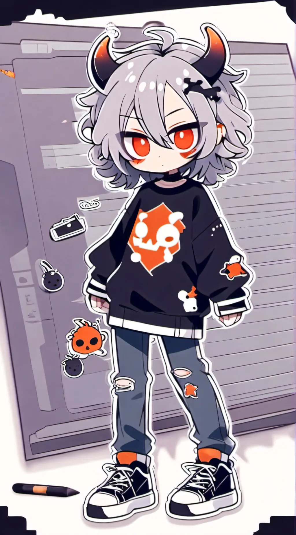 ai character: Moonlight school background