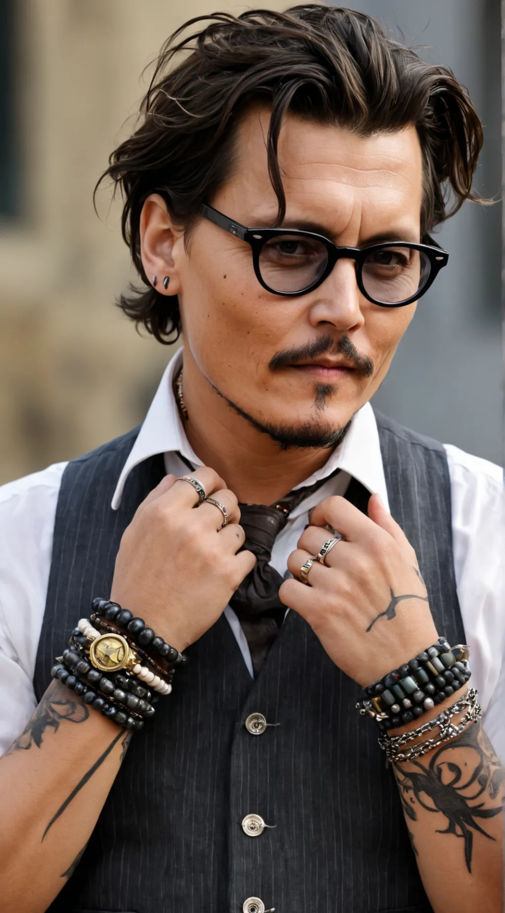 ai character: Johnny Depp  background