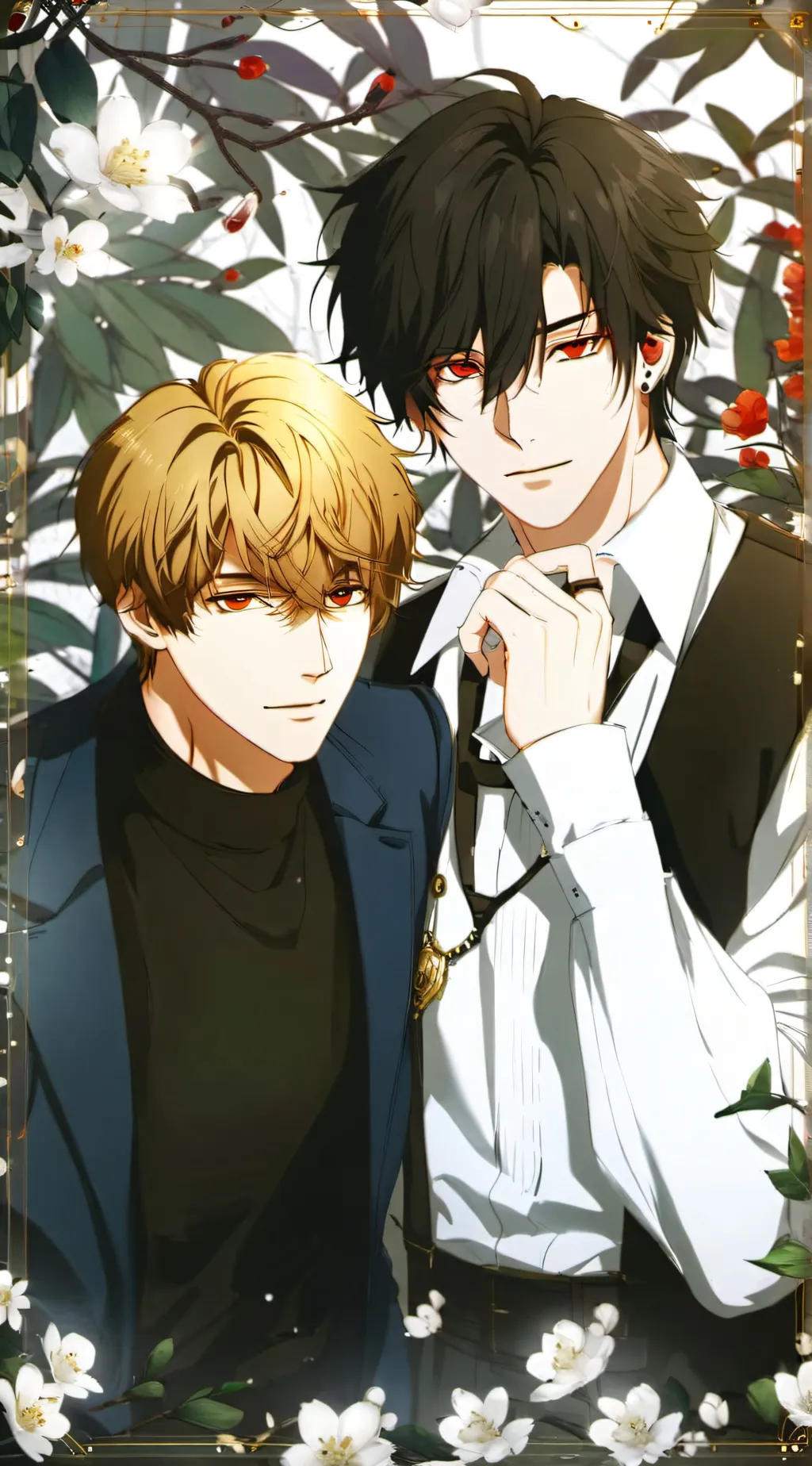 ai character: Ash and Noah  background