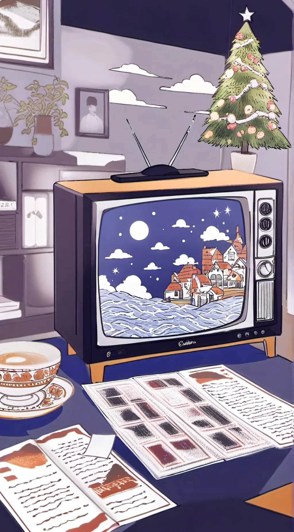 ai character: Movie day!  background