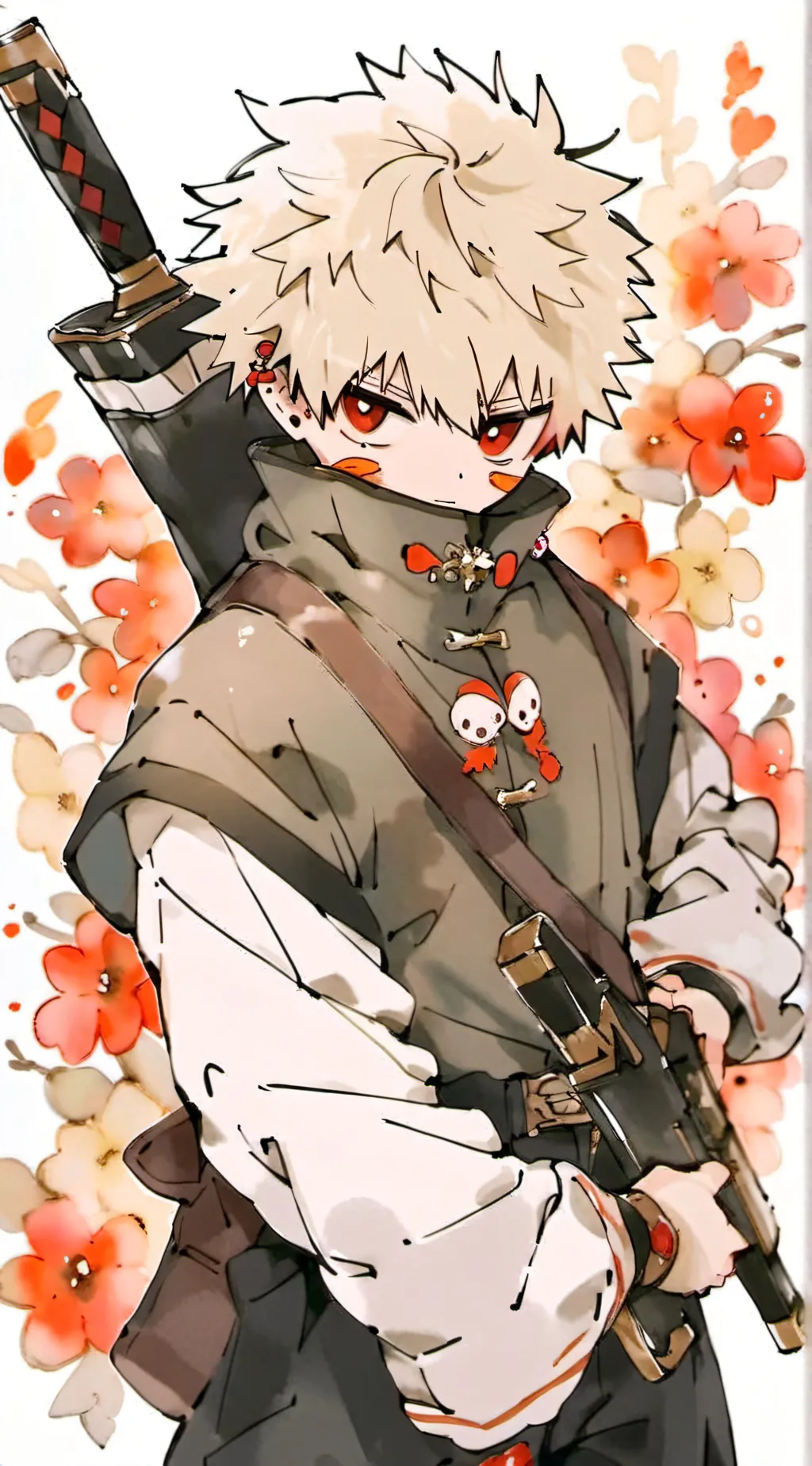 ai character: drunk Deku mha background