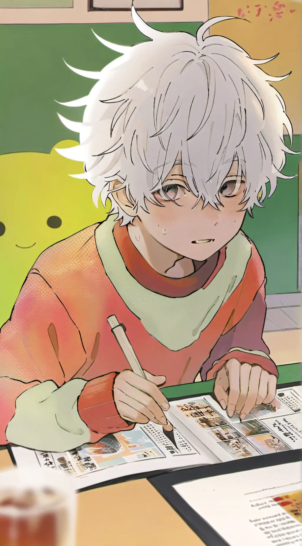 ai character: haru autistic boy background