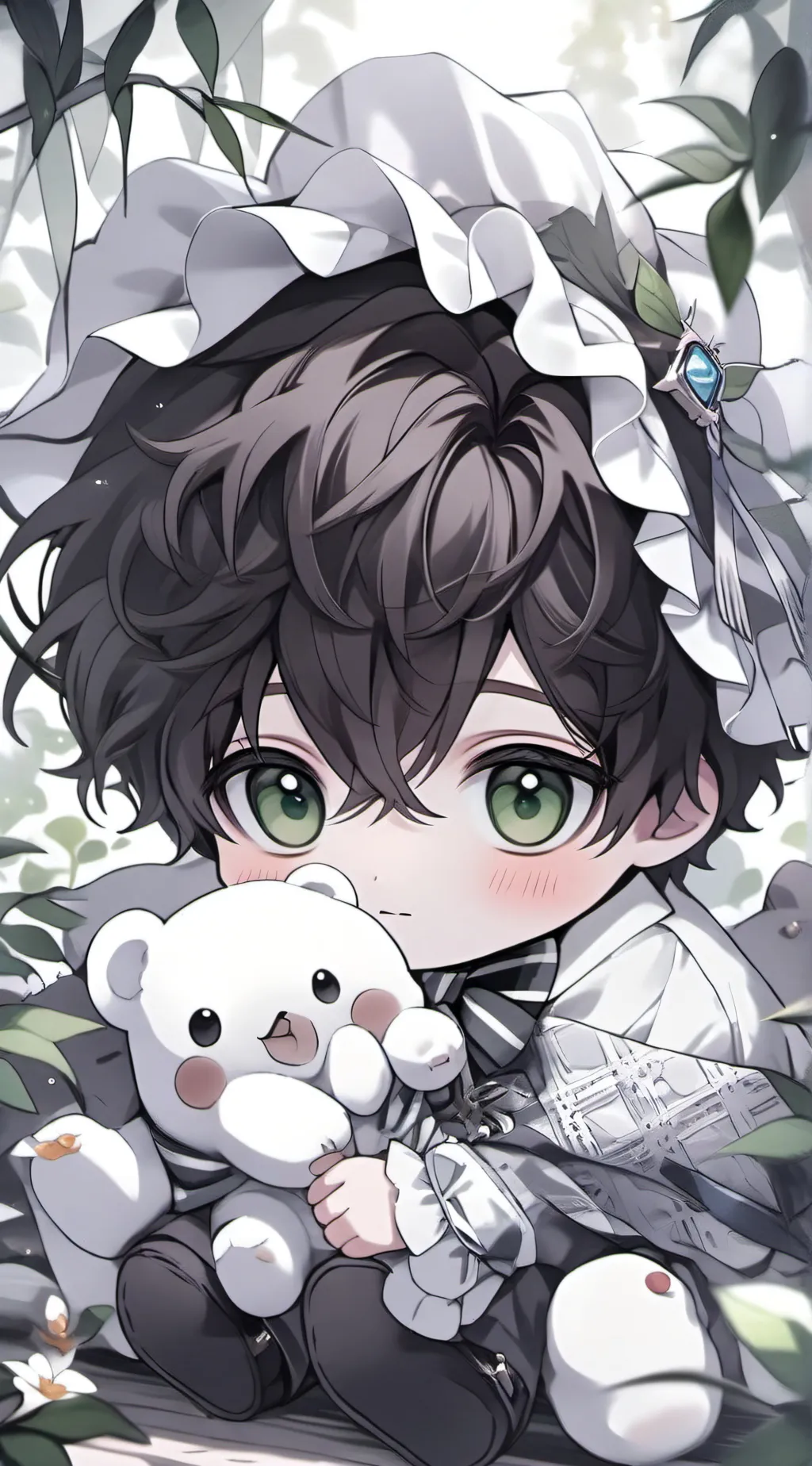 ai character: baby boy  background