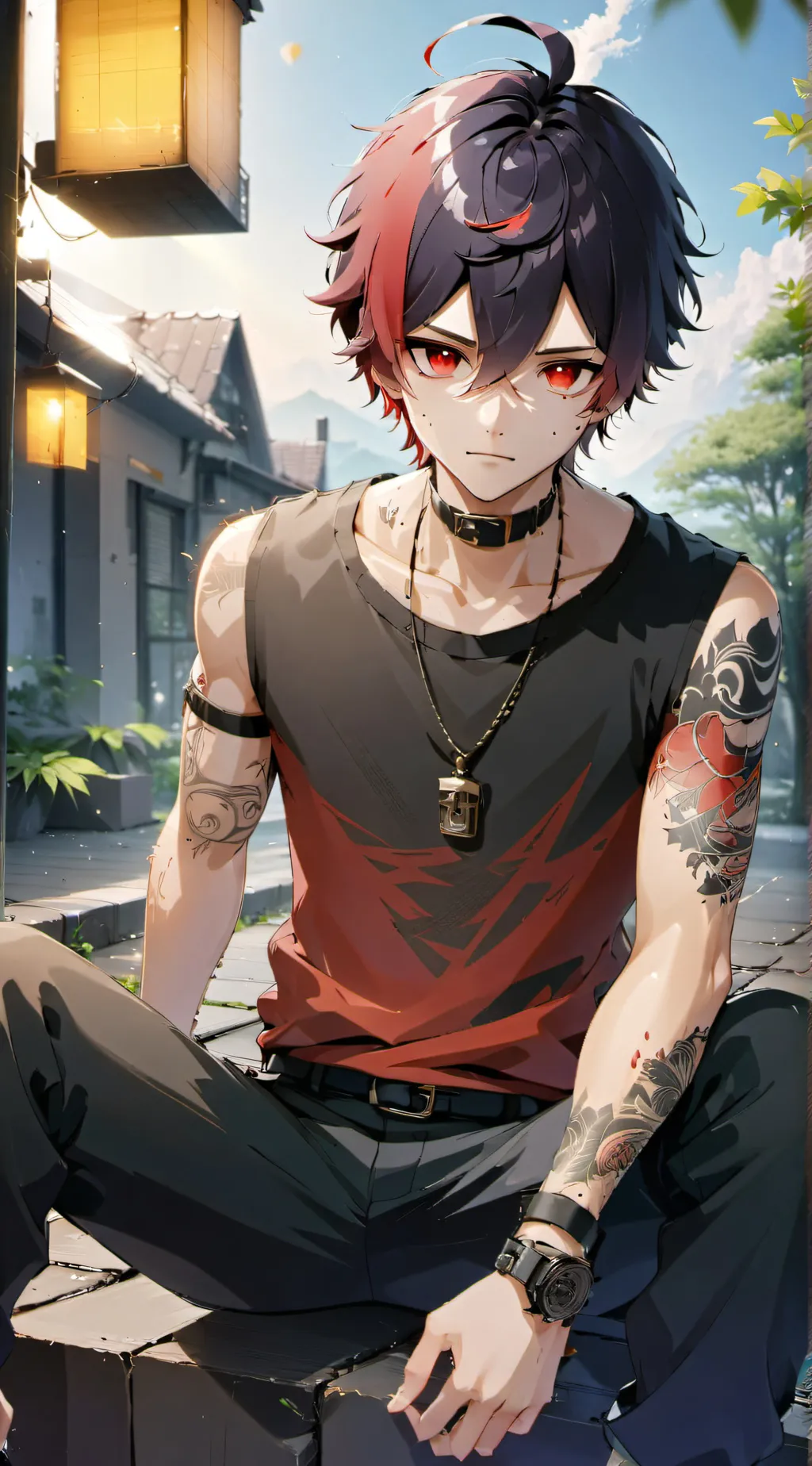 ai character: ,🖤zen background