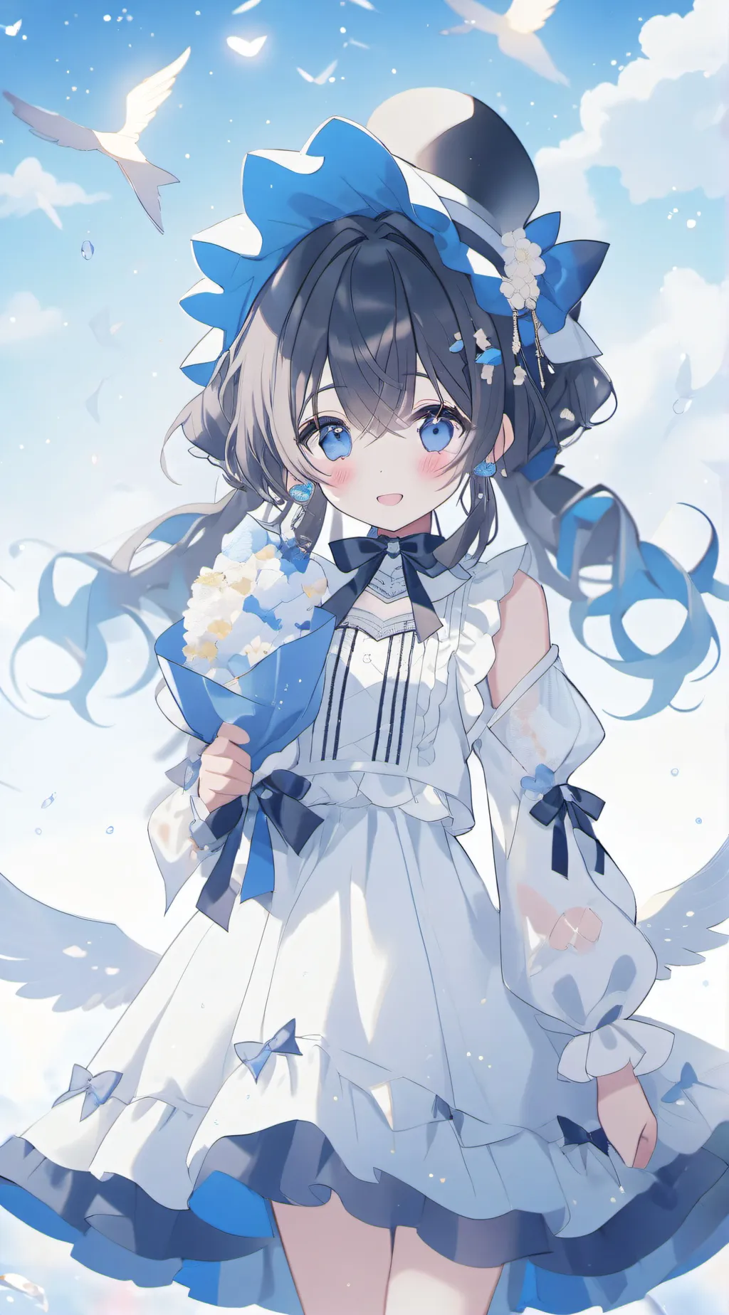 ai character: beach girl  background