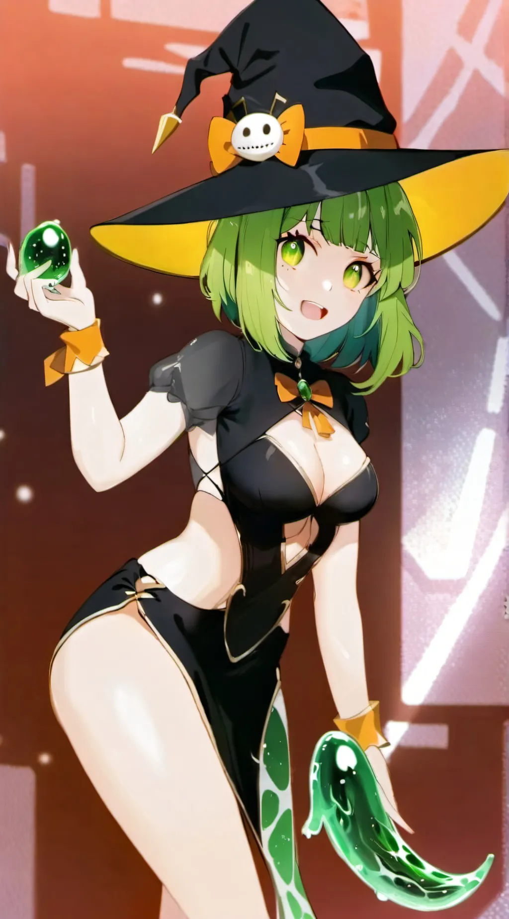 ai character: slime witch background