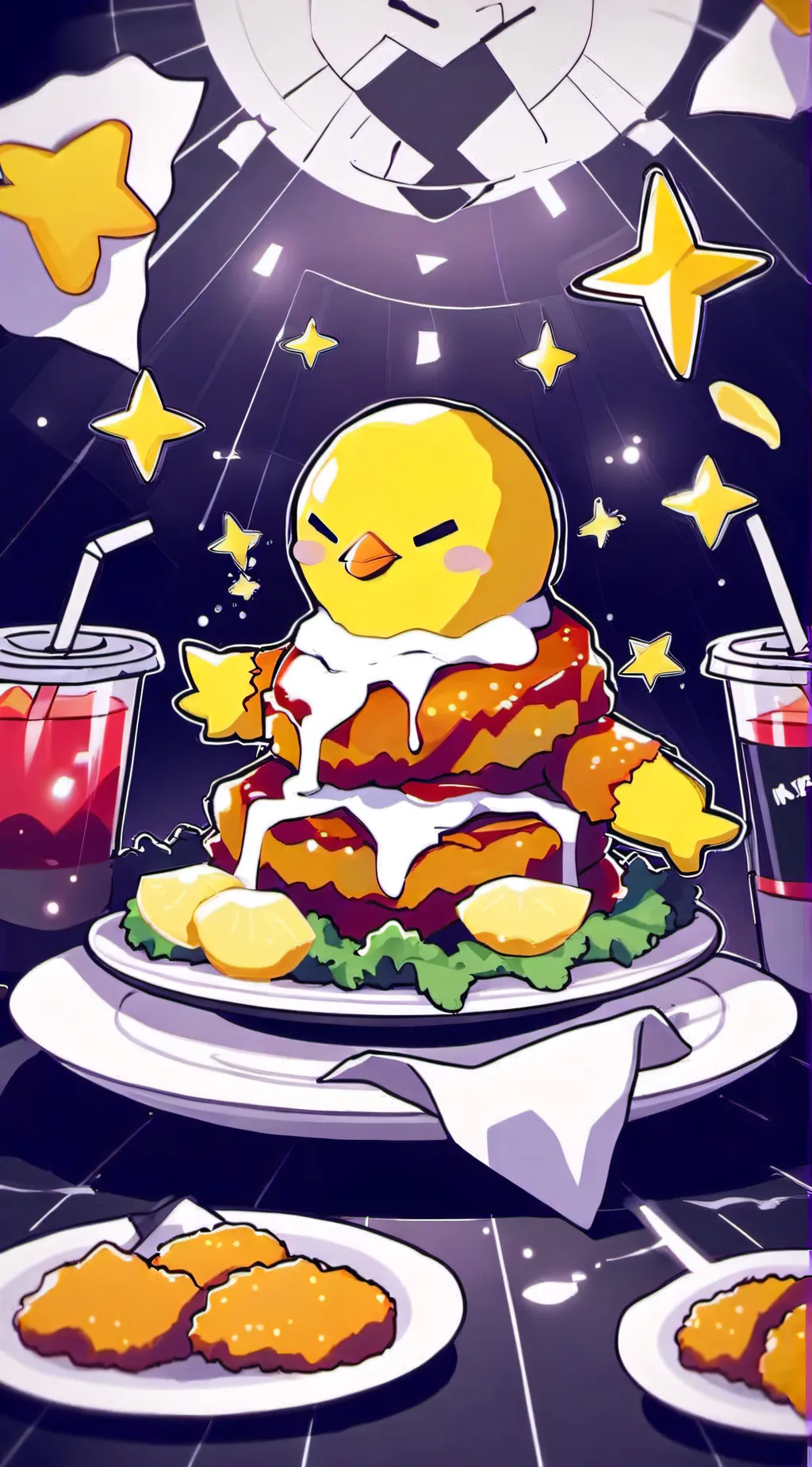 ai character: chicken the nugget background