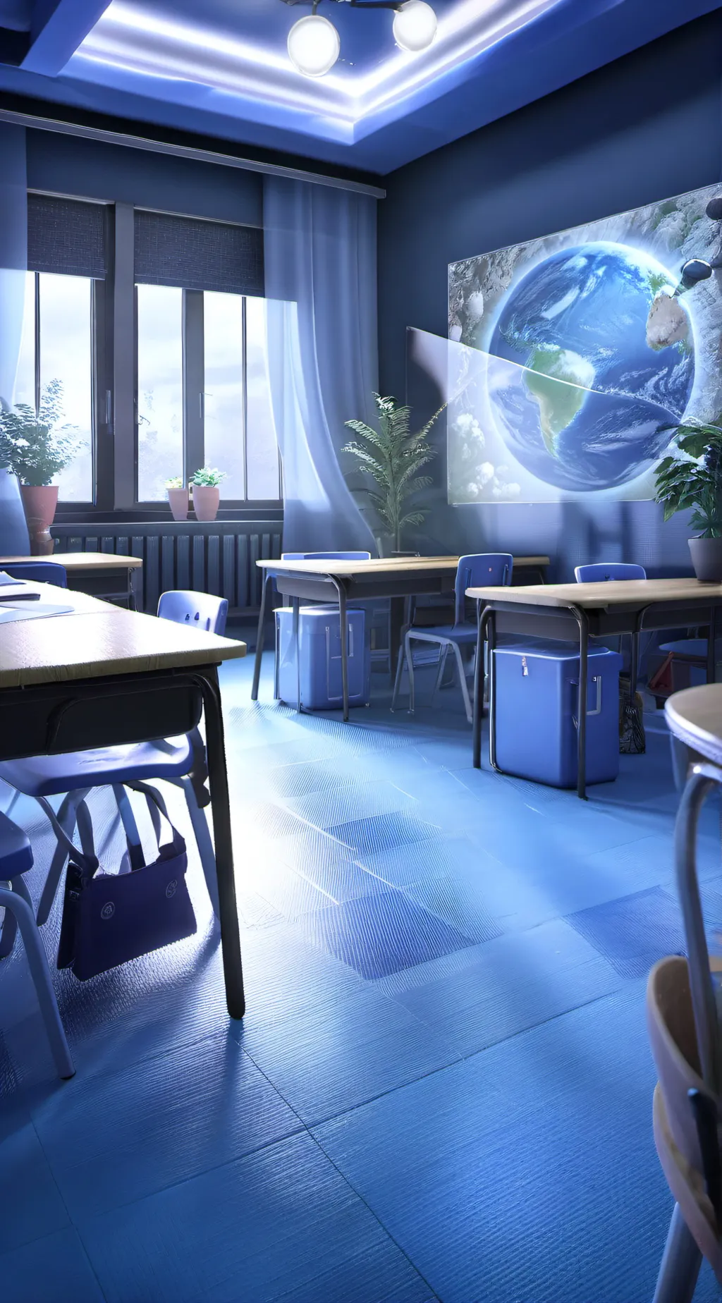 ai character: boys school  background