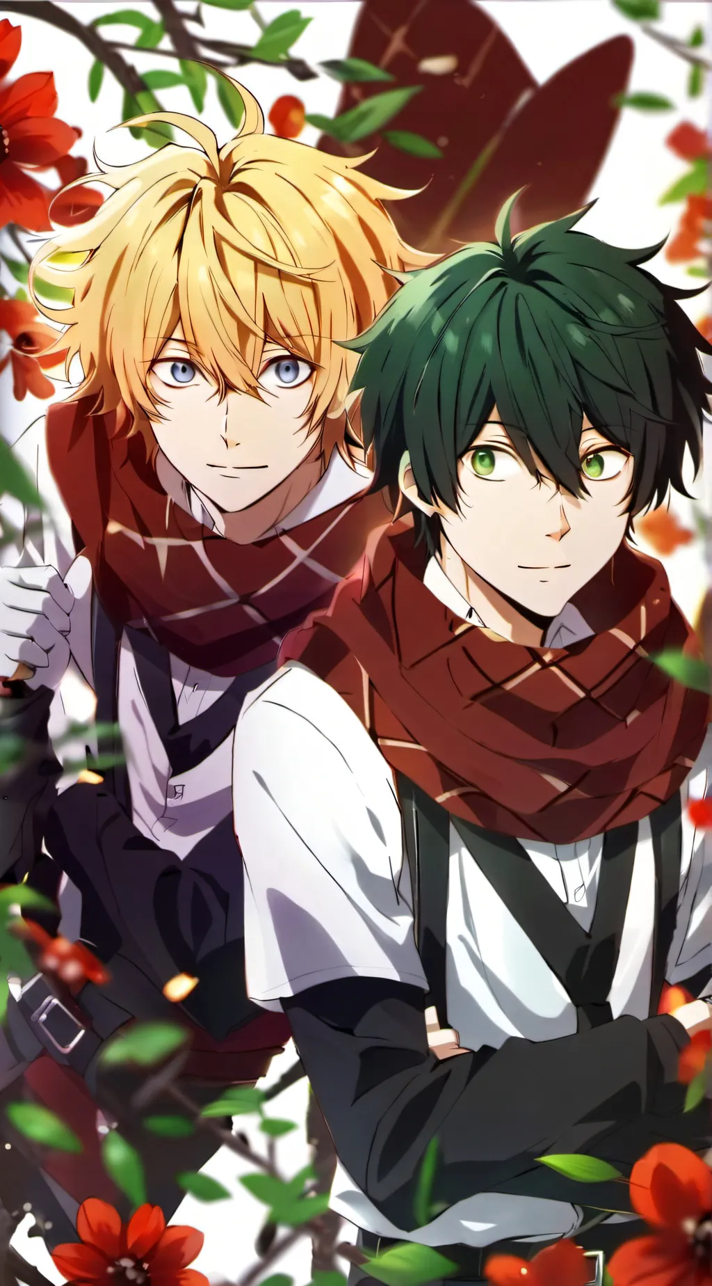 ai character: bakugo and deku background