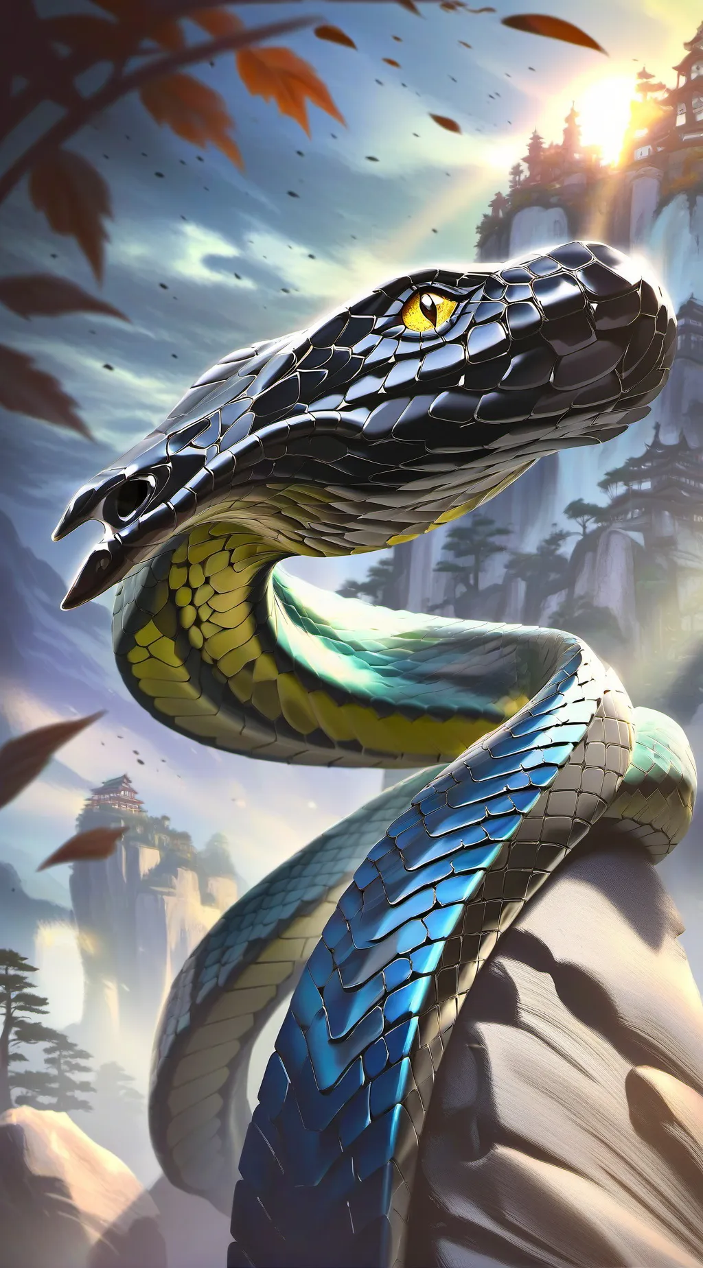 ai character: snake mountain  background