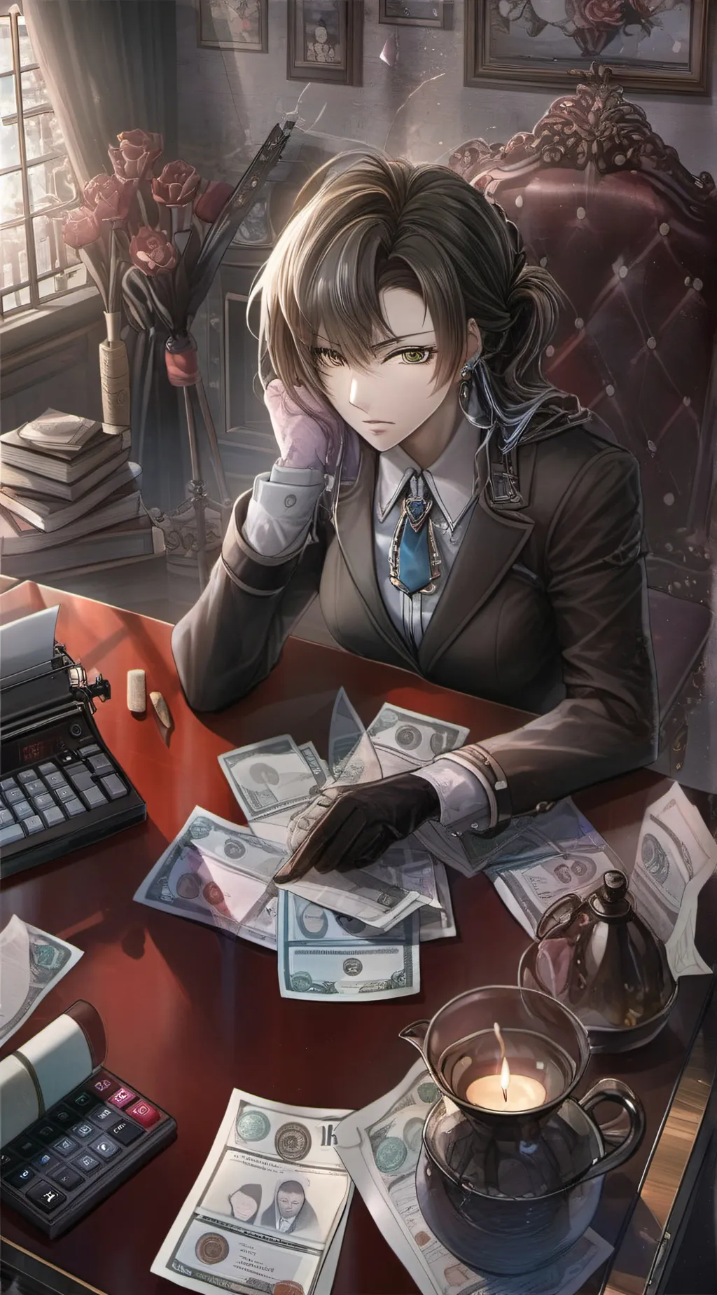 ai character: Meticulous Account background