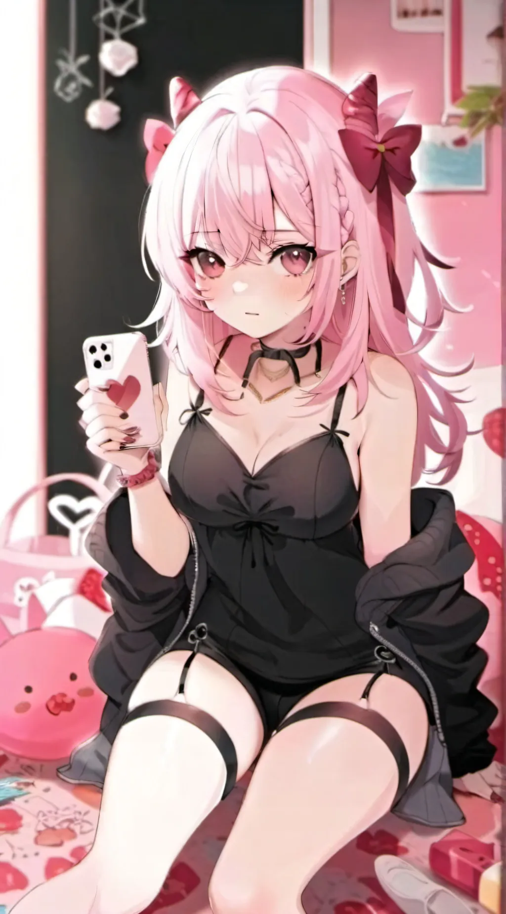 ai character: °momoiro° background