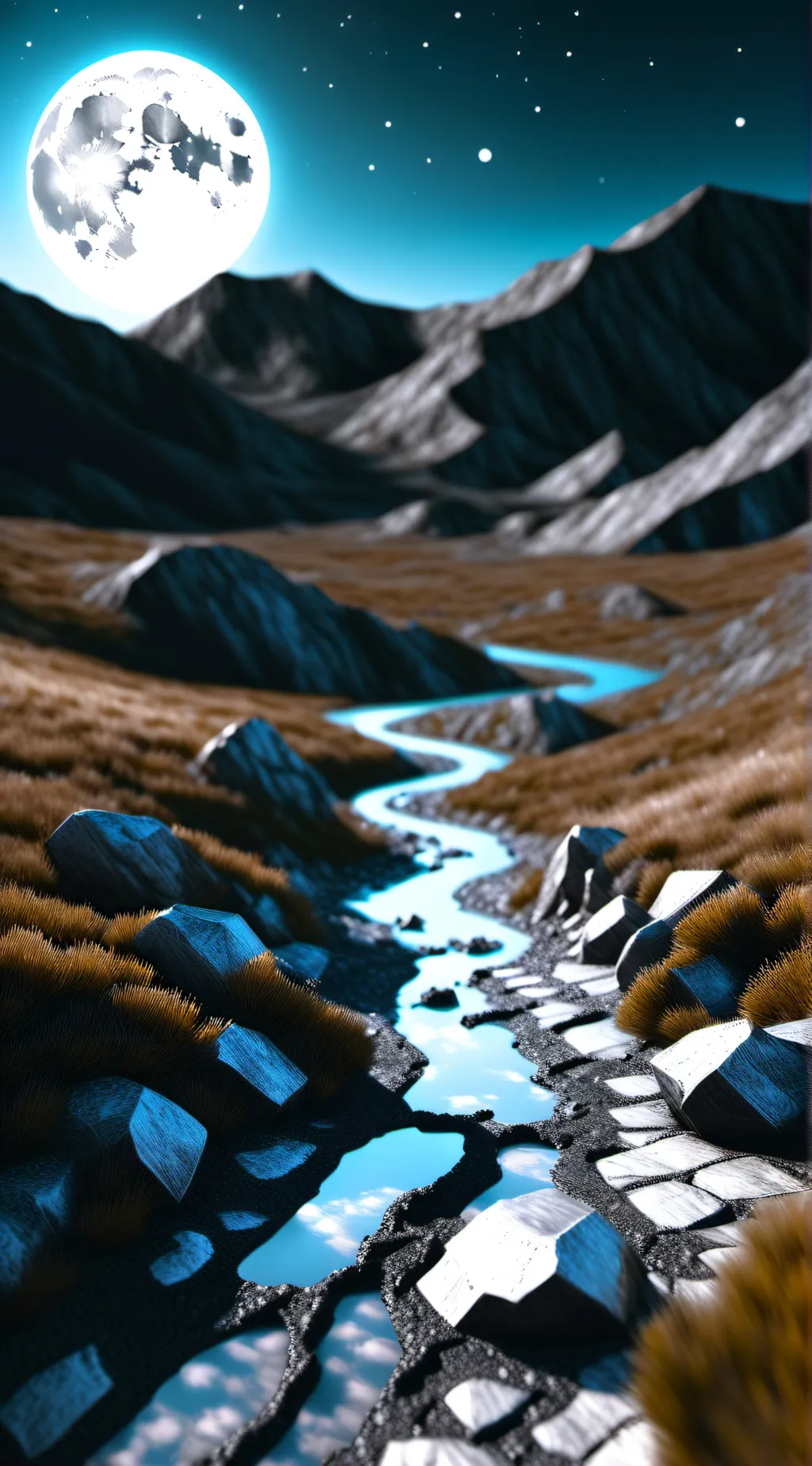 ai character: sum is on the moon background