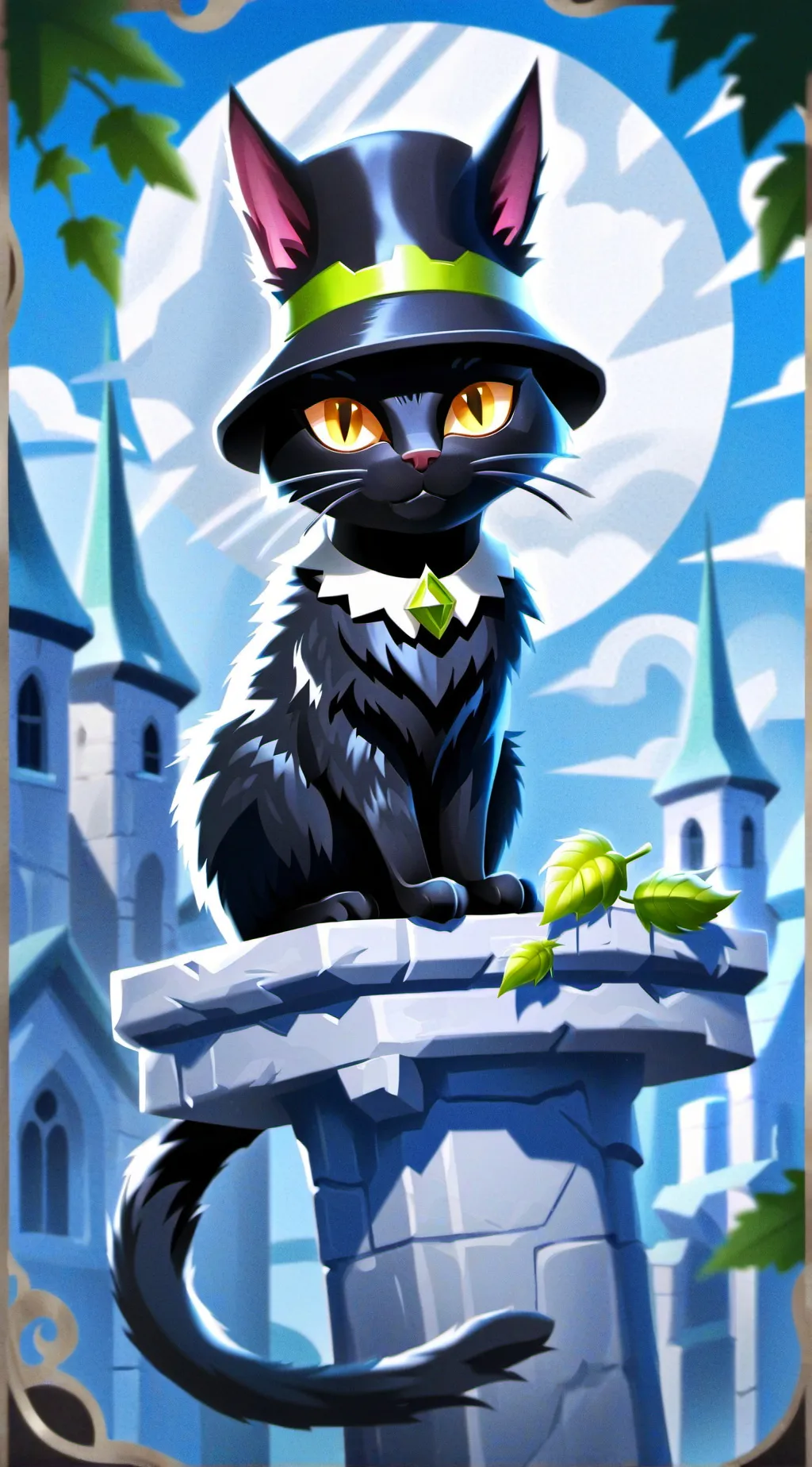 ai character: uh black cat background