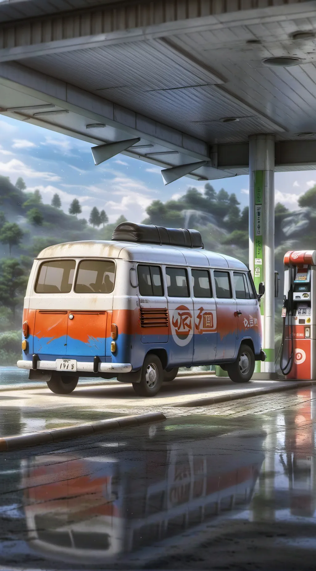 ai character: MHA on vacation background