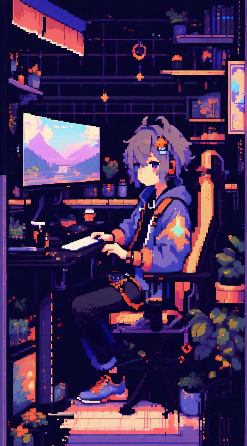 ai character: live streamer  background