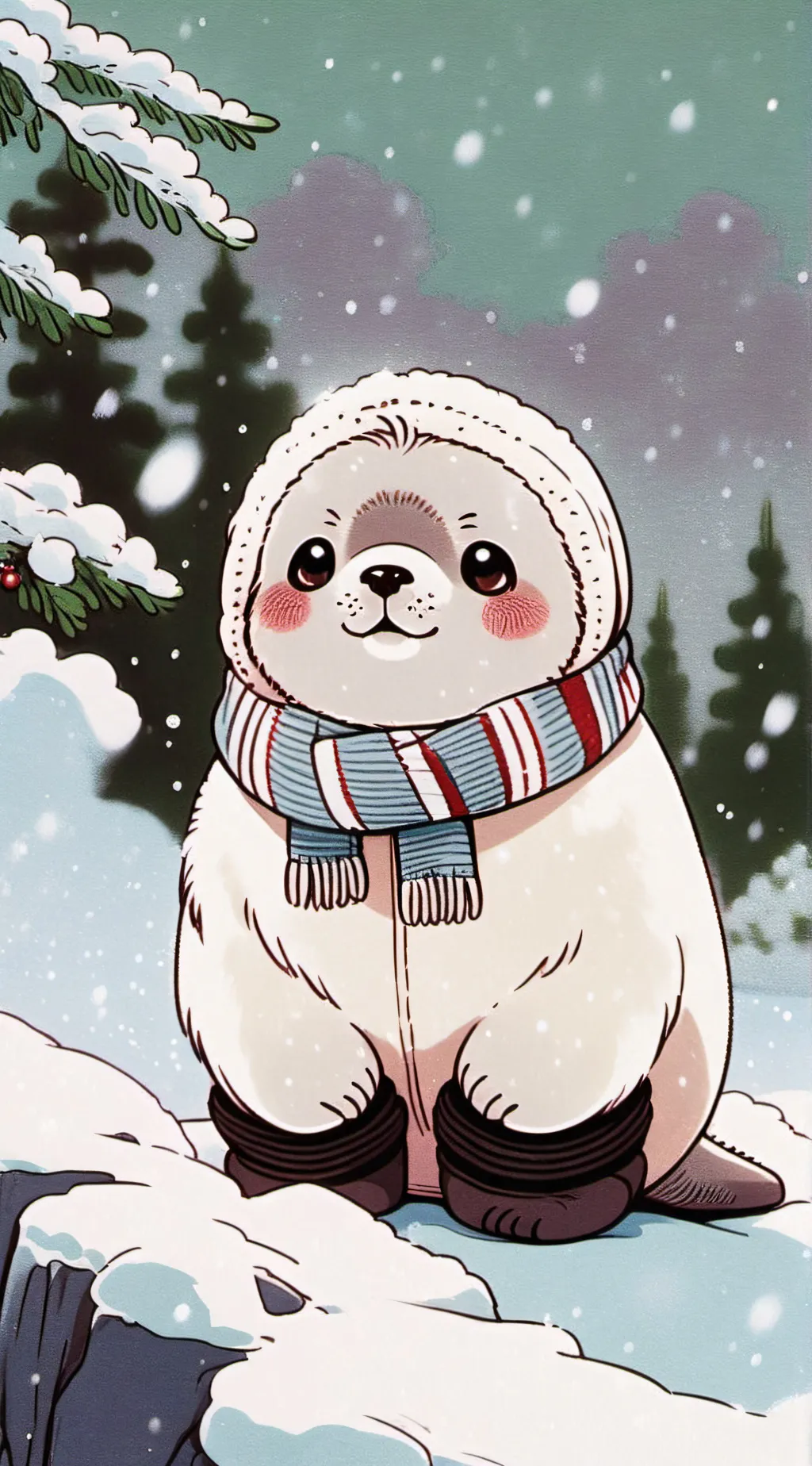 ai character: 🤍.•*SNOWBALL°*•.🫐 background