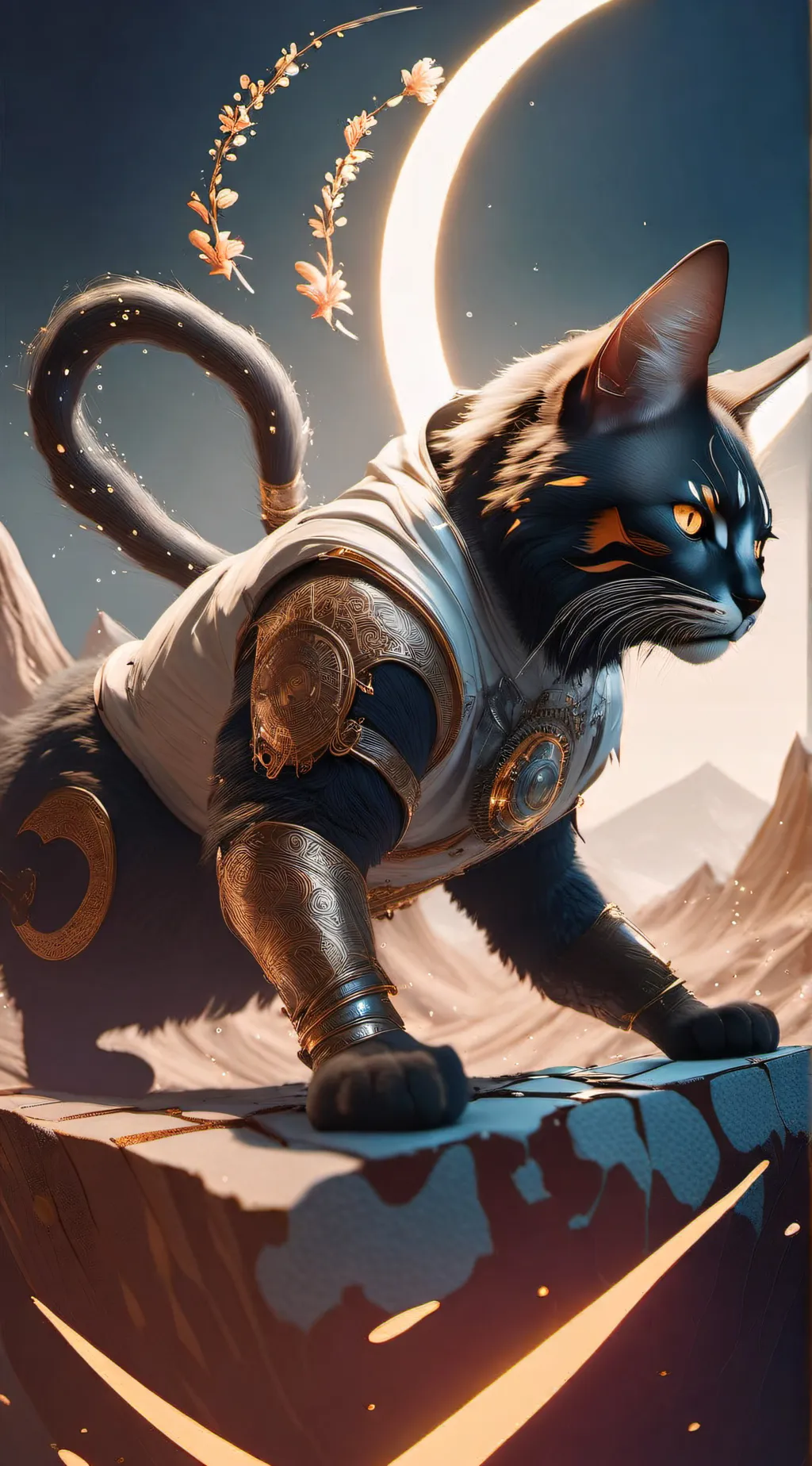 ai character: the cat of light background