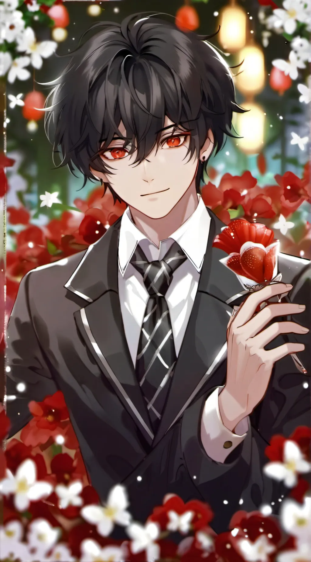 ai character: yh so flower background