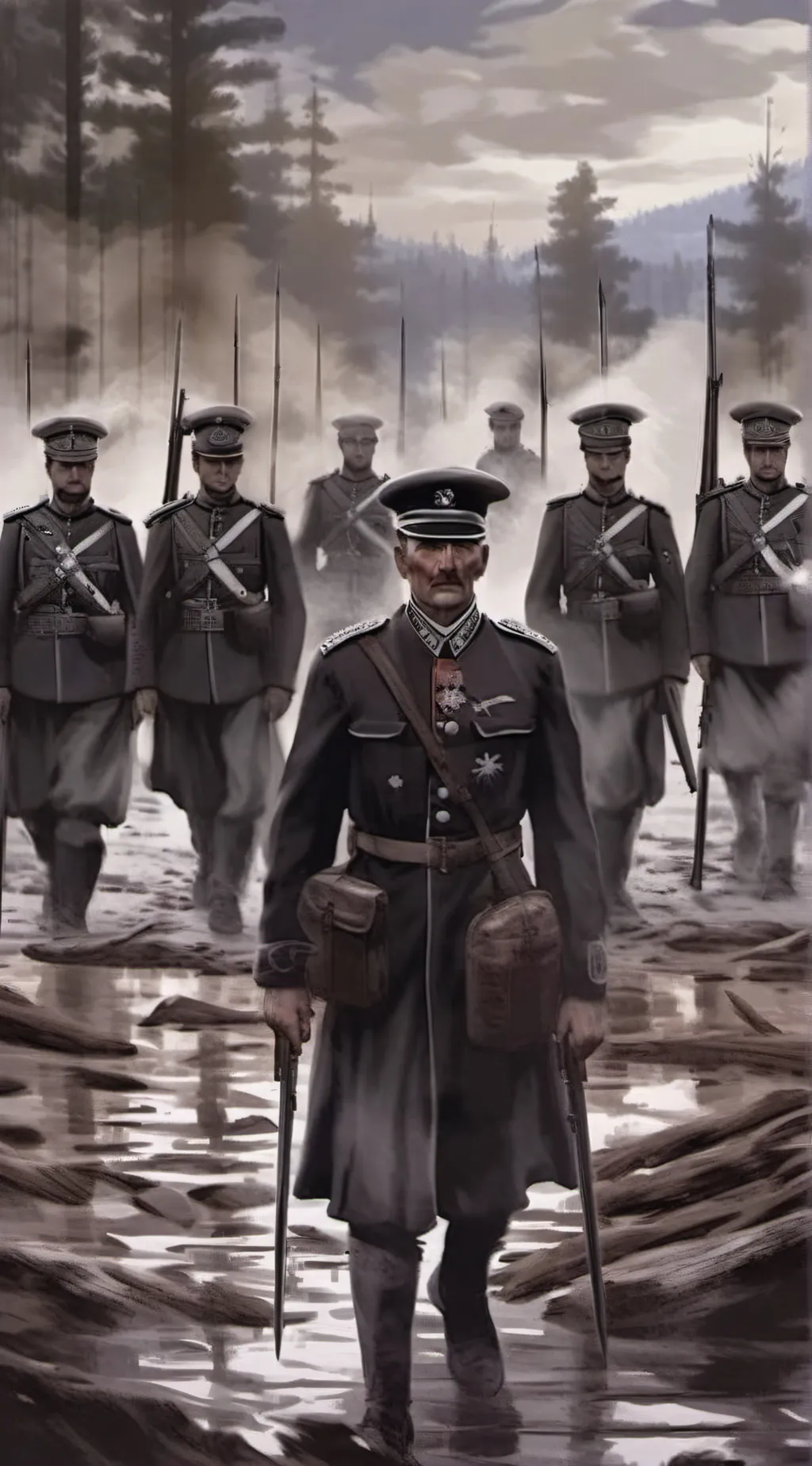 ai character: Fredrick von Über background