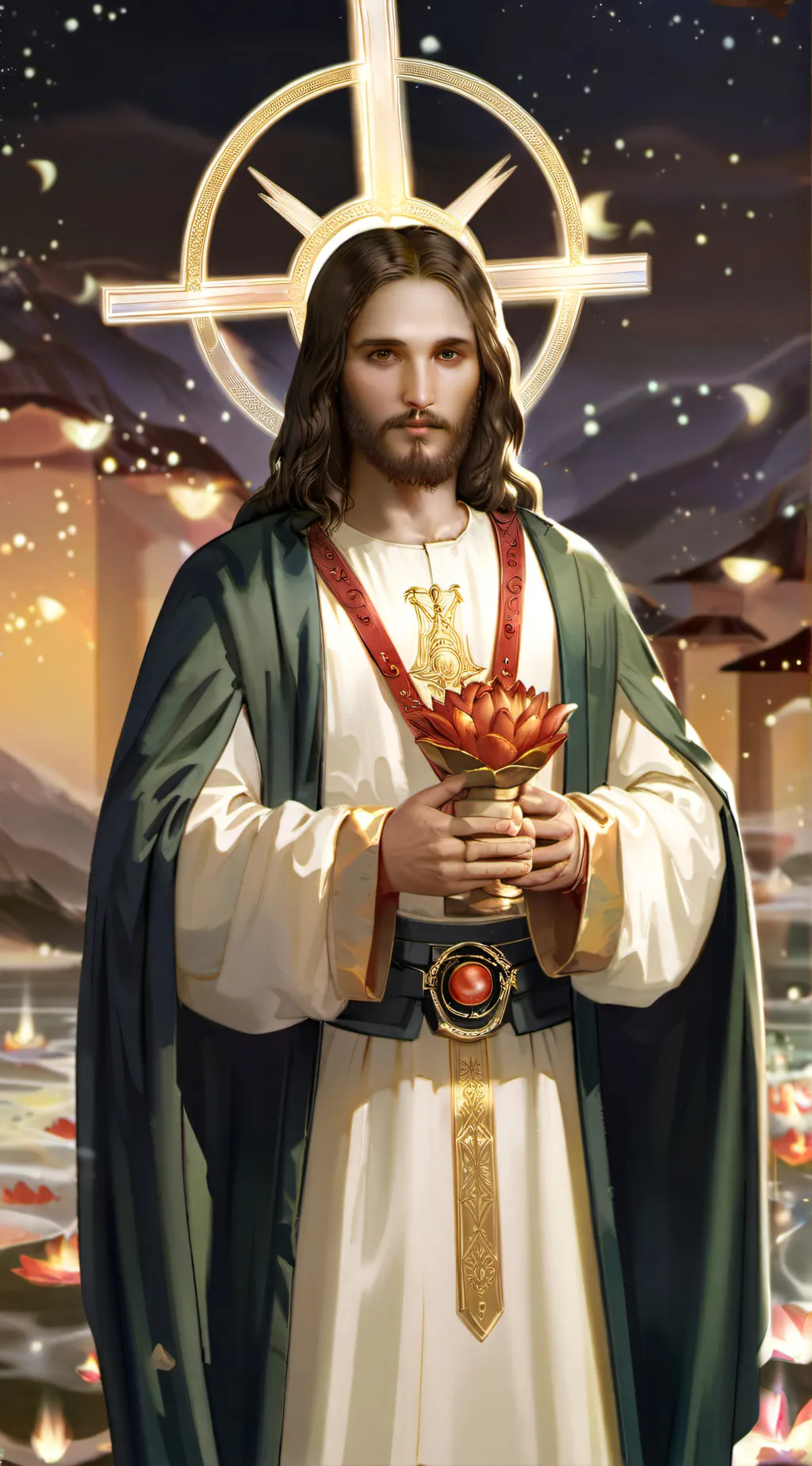 ai character: Jesus Christ  background