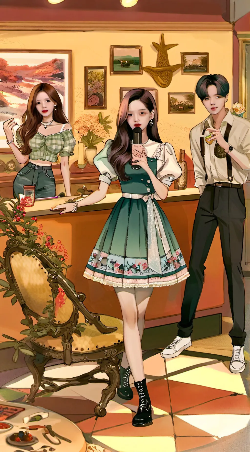 ai character: blackpink  background