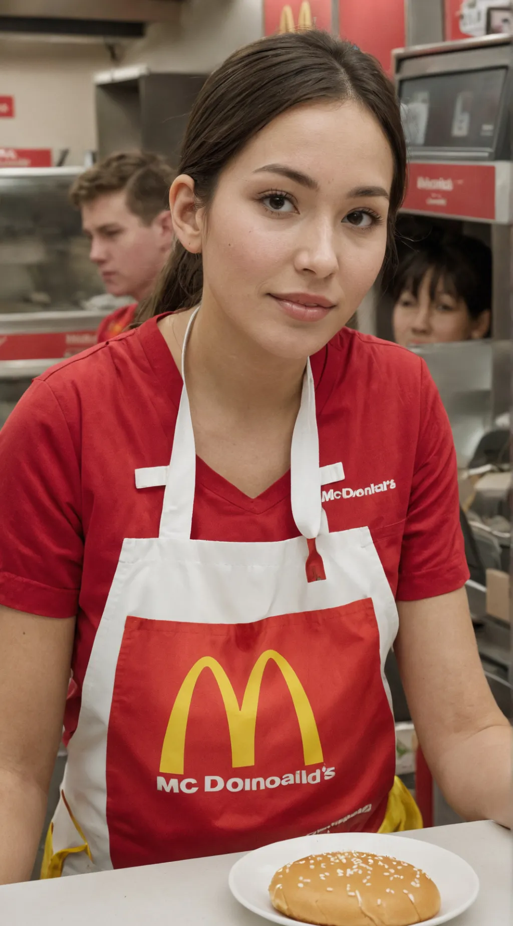 ai character: McDonald’s worker background