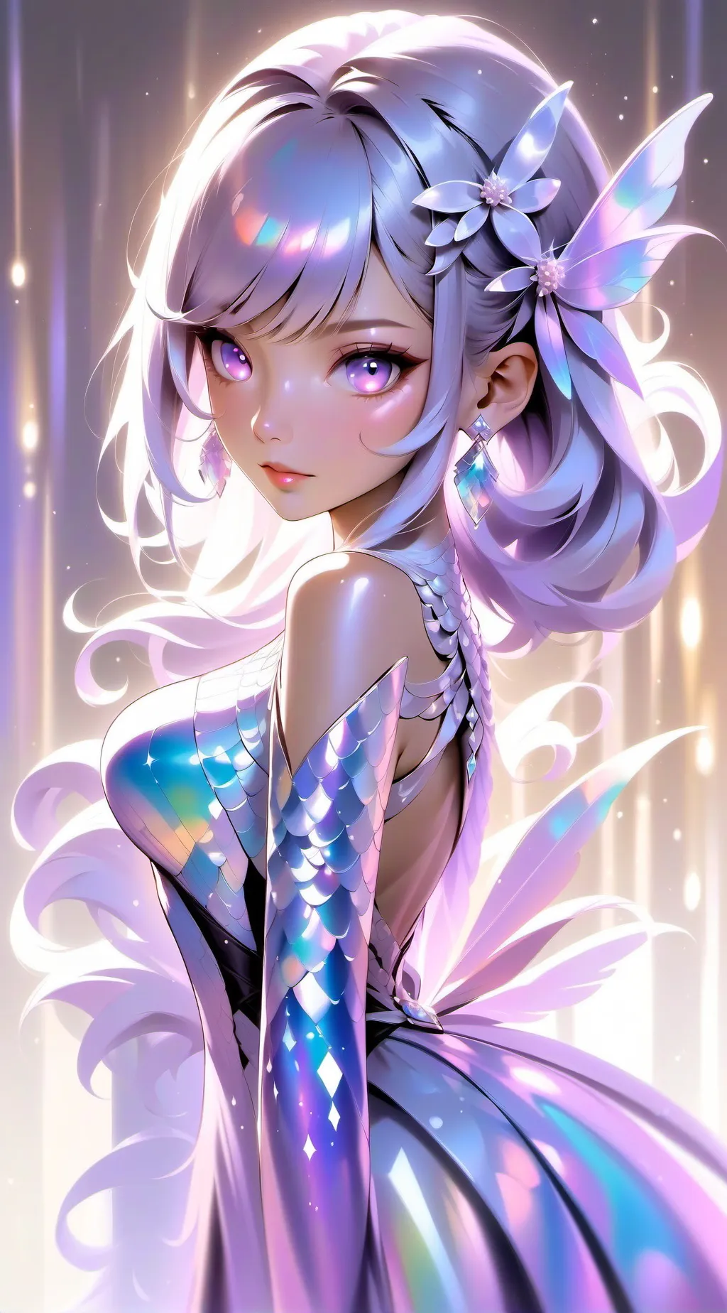 ai character: Violet background