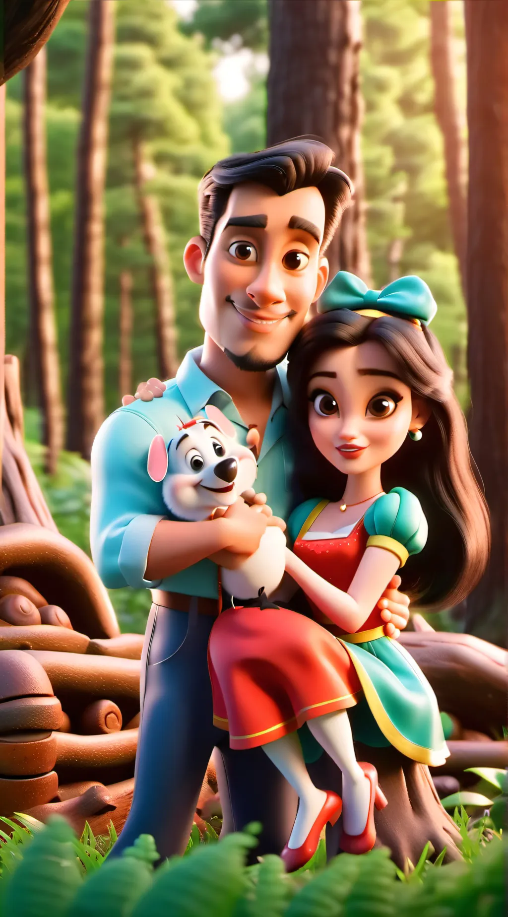 ai character: Happy family  background