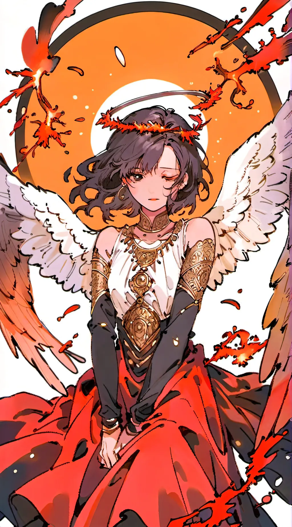 ai character: Maggie the angel  background