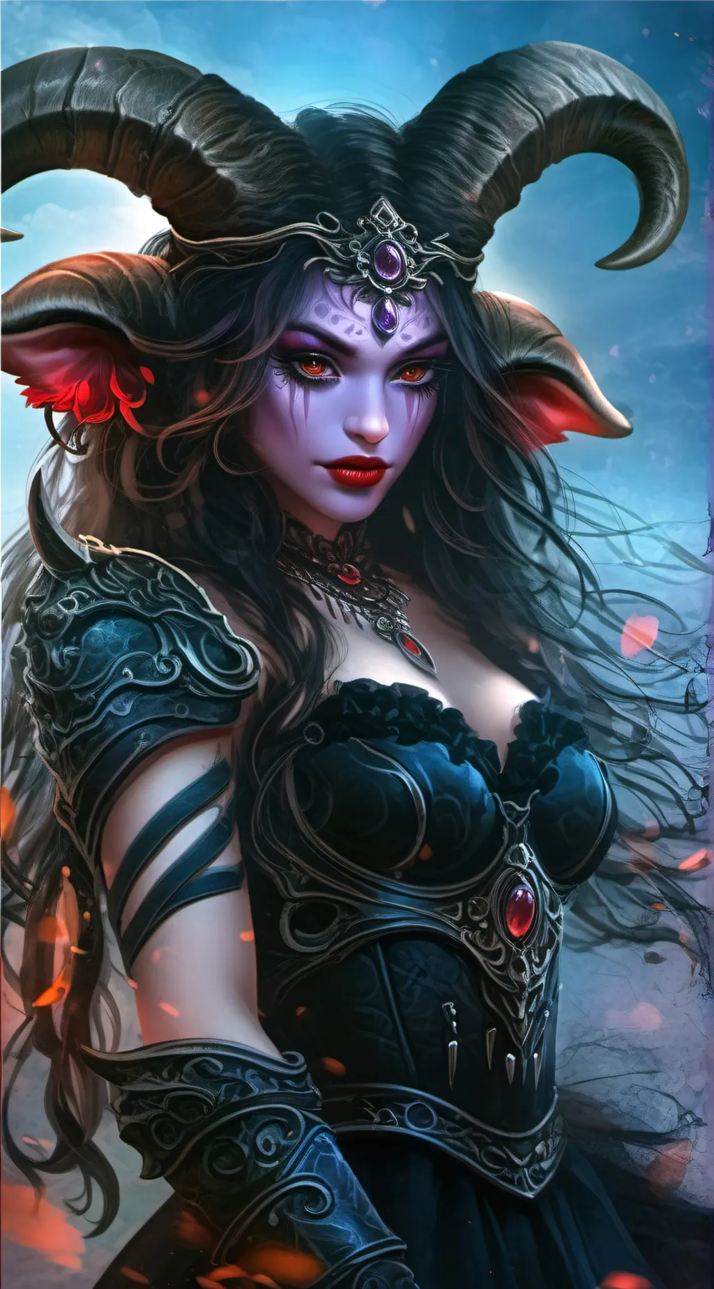 ai character: Plum background