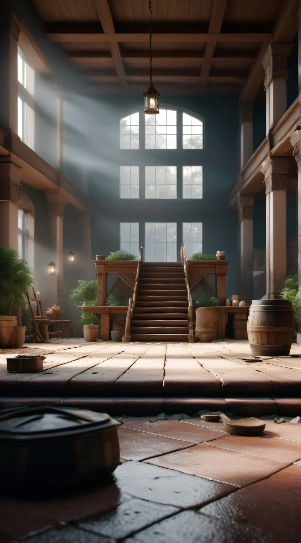 ai character: Movie set background