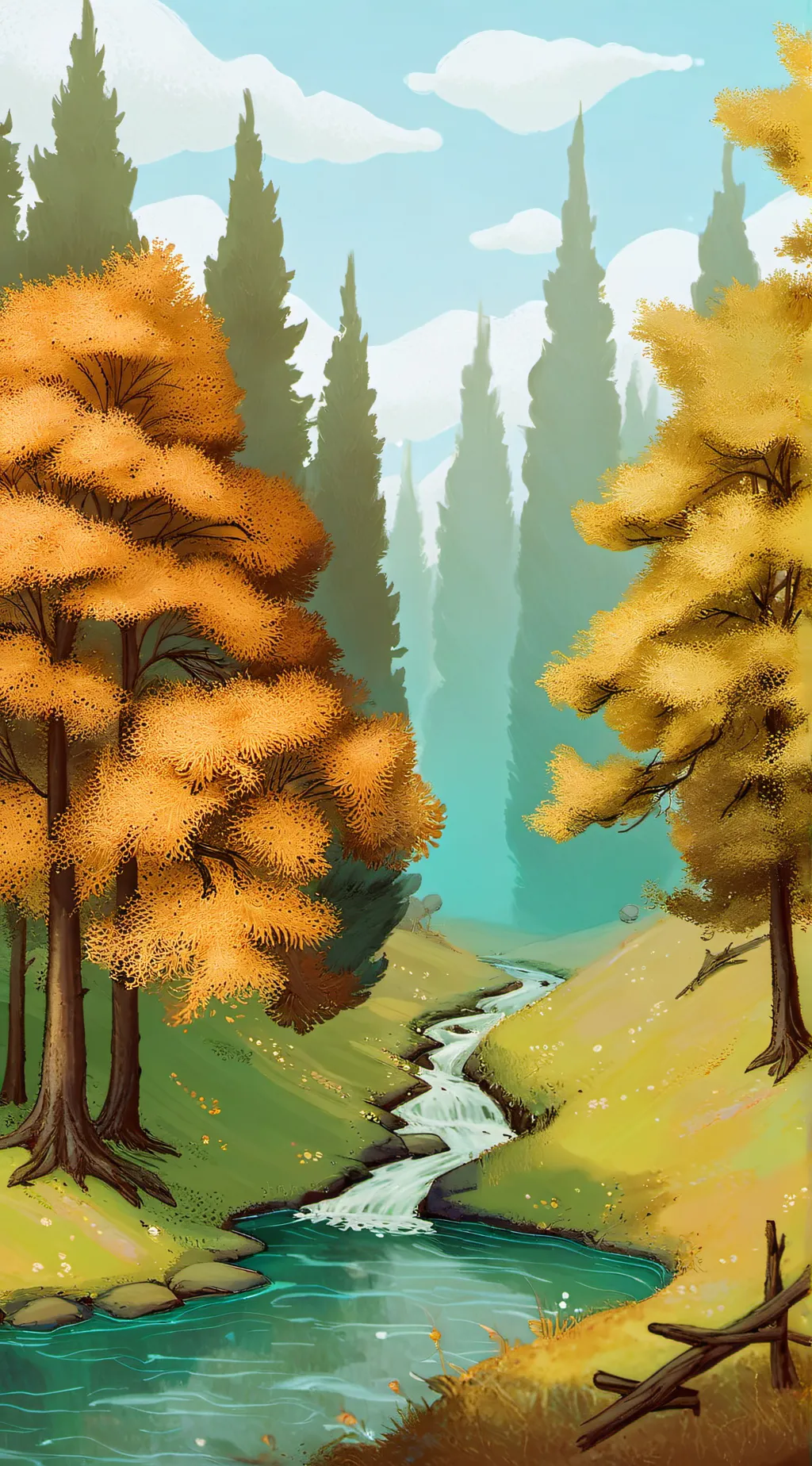 ai character: BSD LAKE DAY background