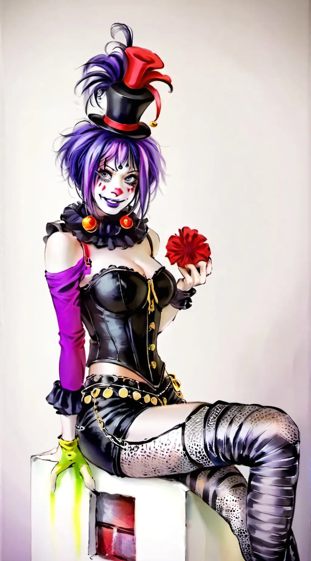 ai character: Pøppi // The Clôwn background