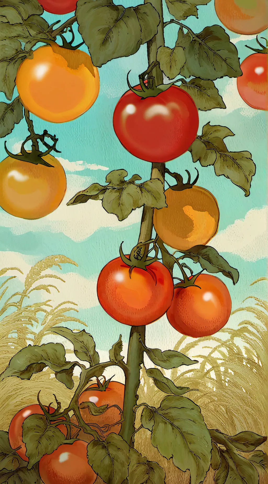 ai character: TOMATO  background