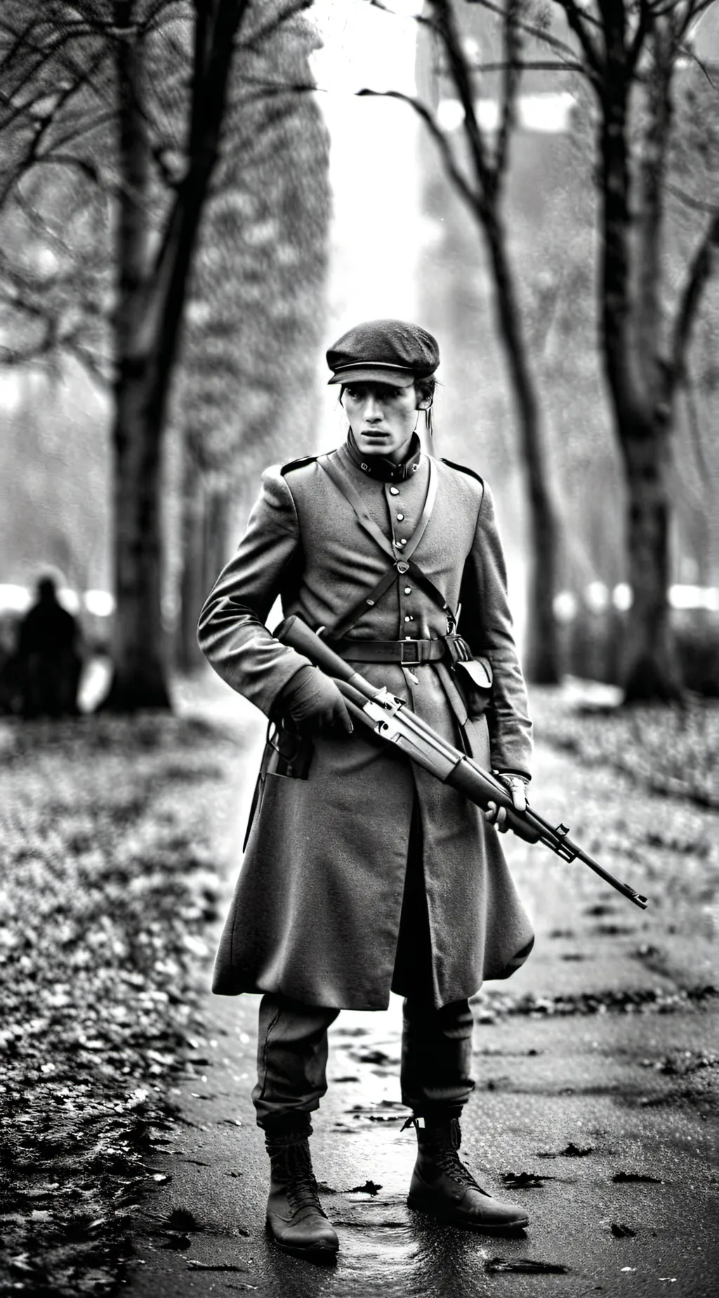 ai character: ww2 soldier  background