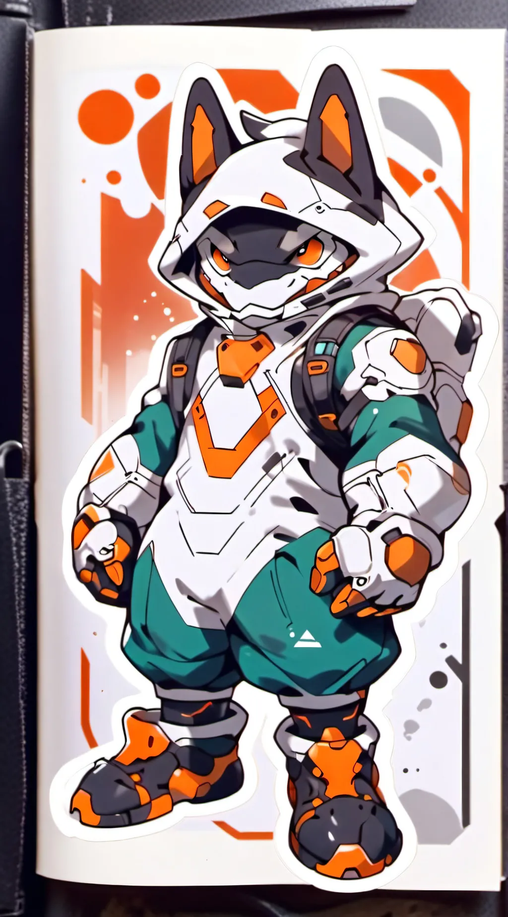 ai character: Protogen inflation background