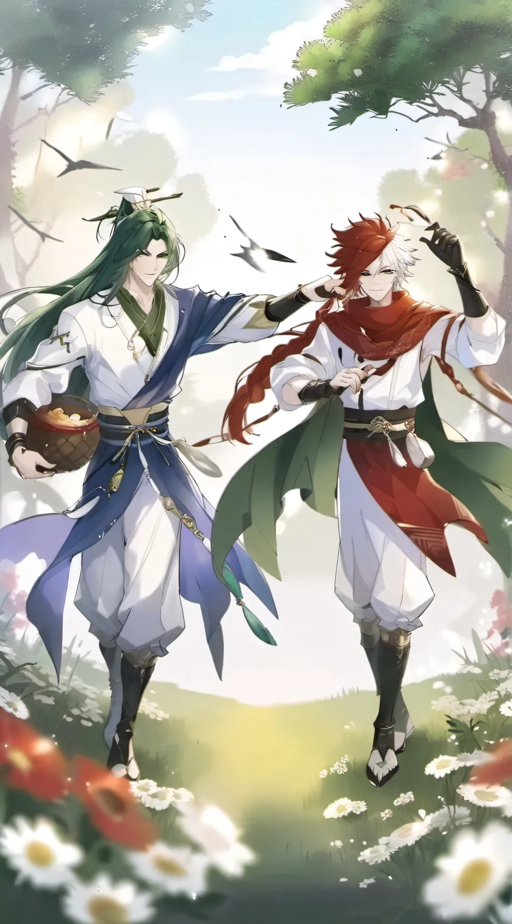 ai character: Todoroki and deku background