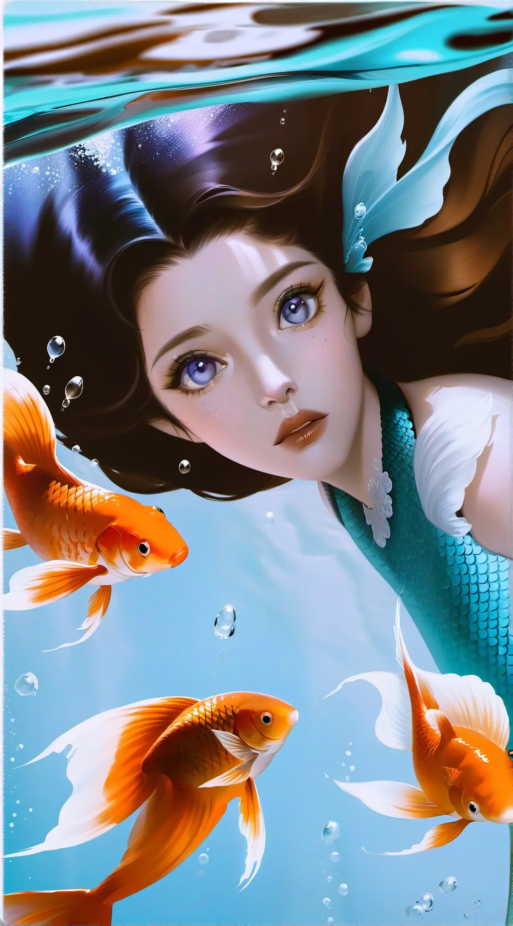 ai character: mermaid  background