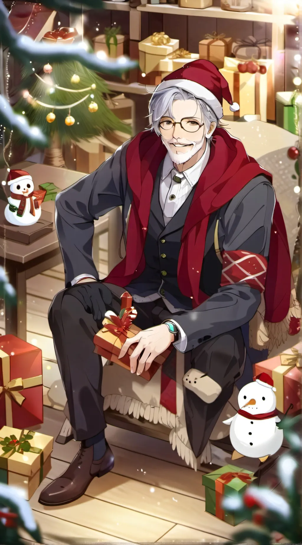 ai character: Santa claus background