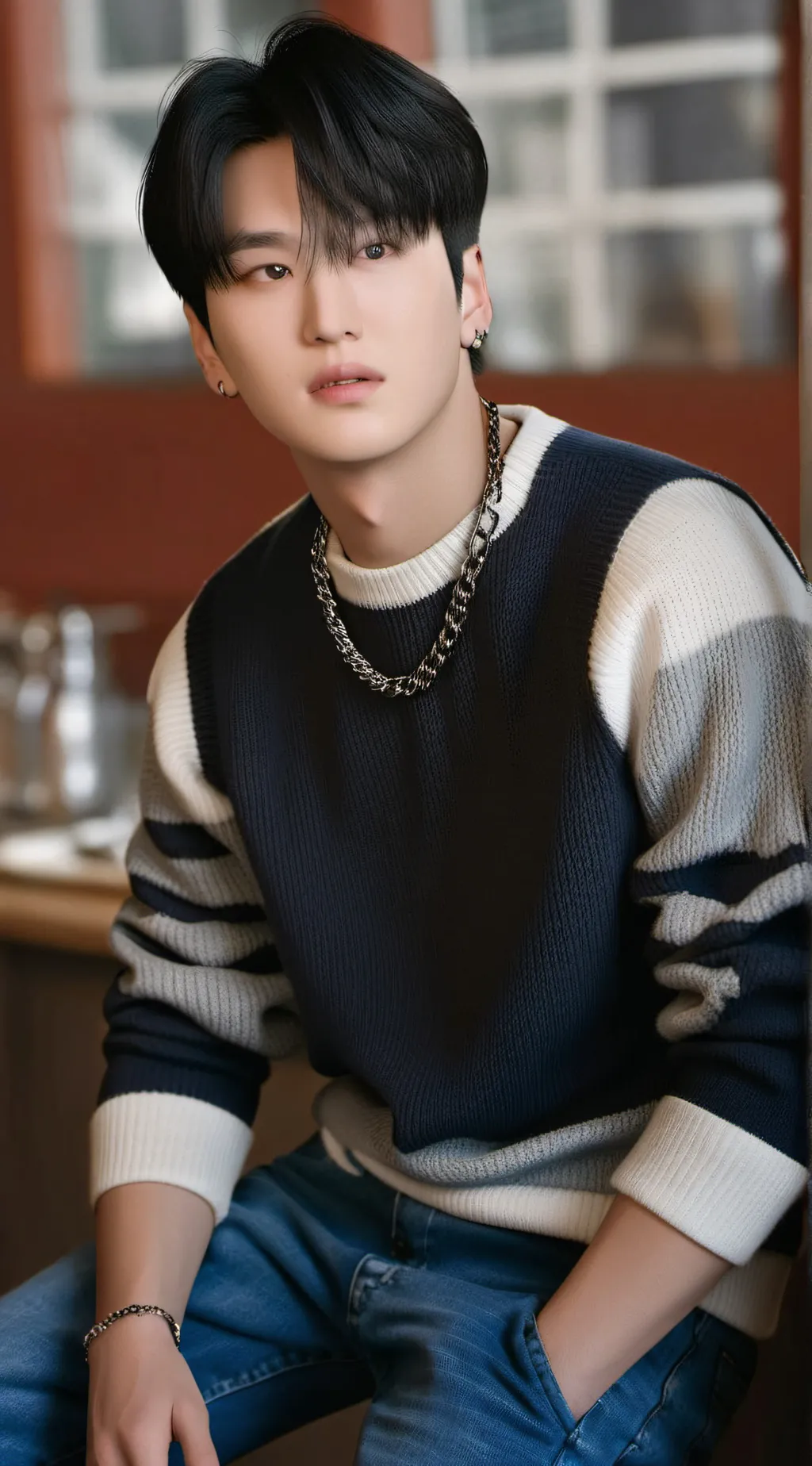 ai character: Changbin🤘🏻 background