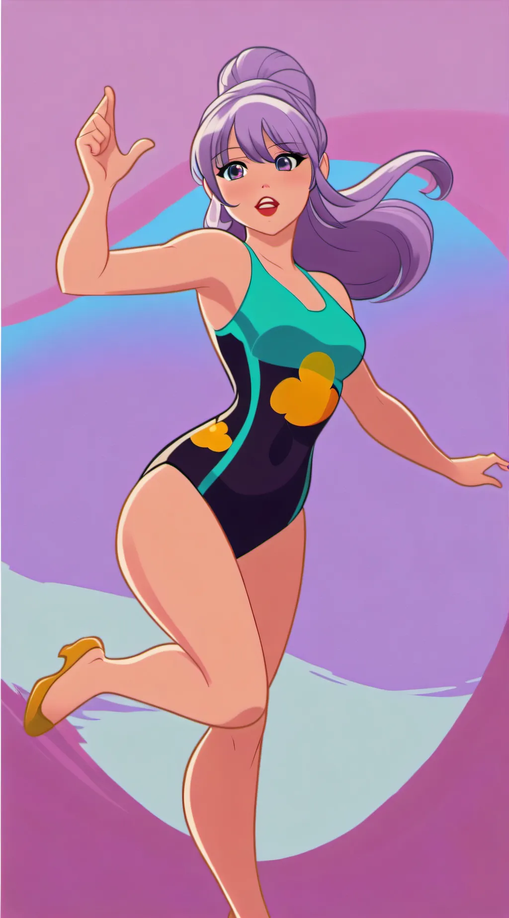 ai character: Das Schwimmbad  background