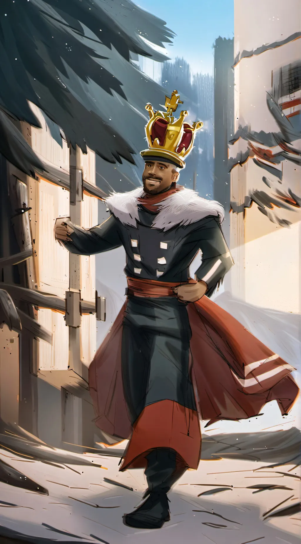 ai character: top crown man background