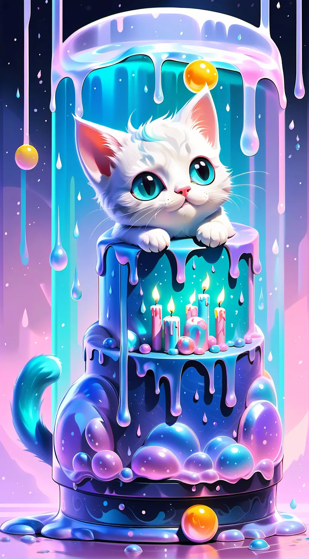 ai character: cats birthday background
